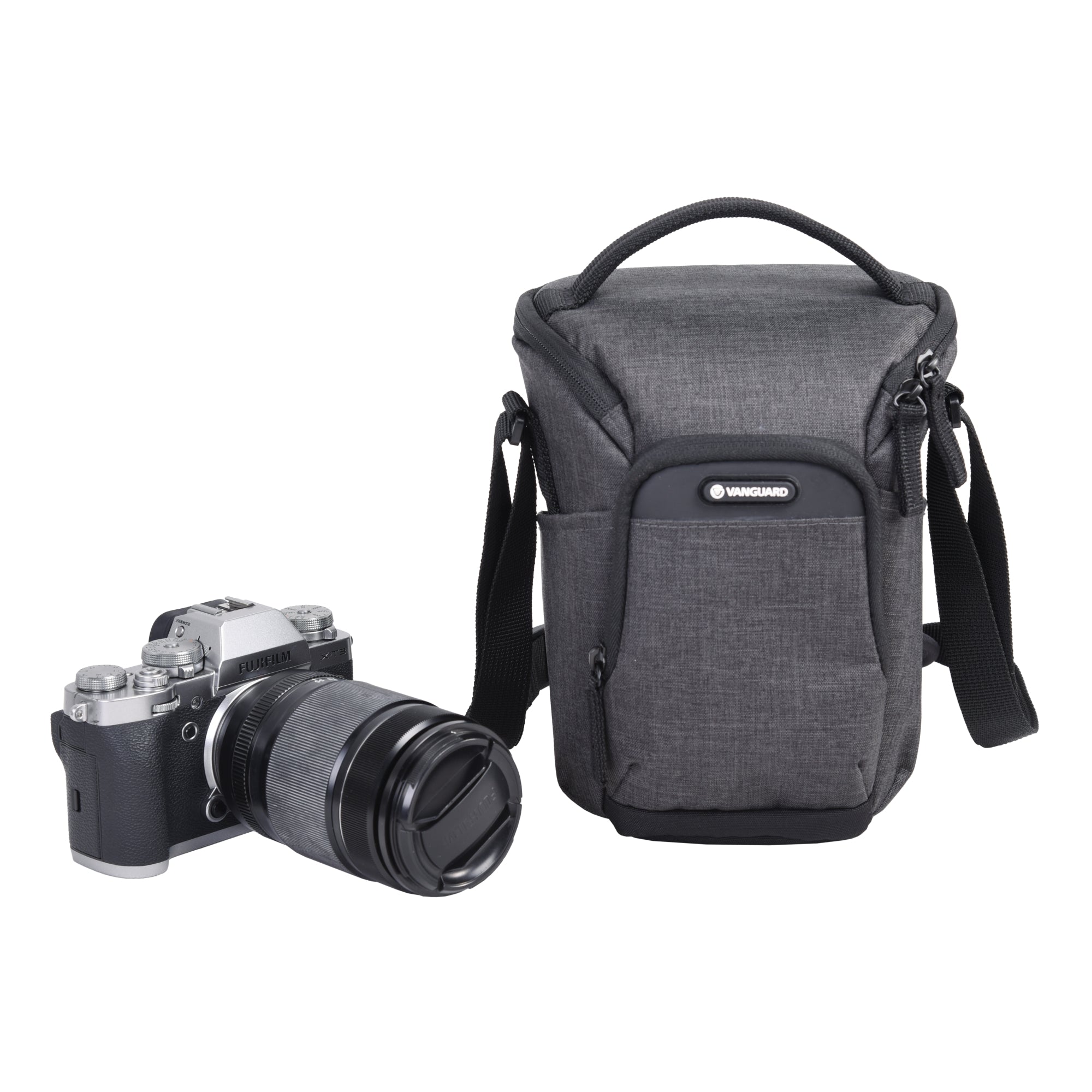 Vesta Aspire 15Z Gray Camera Bag with Zoom Lens Pouch - Waterproof DSLR Camera Case for Travel, Hiking & Photography Accessories Storage