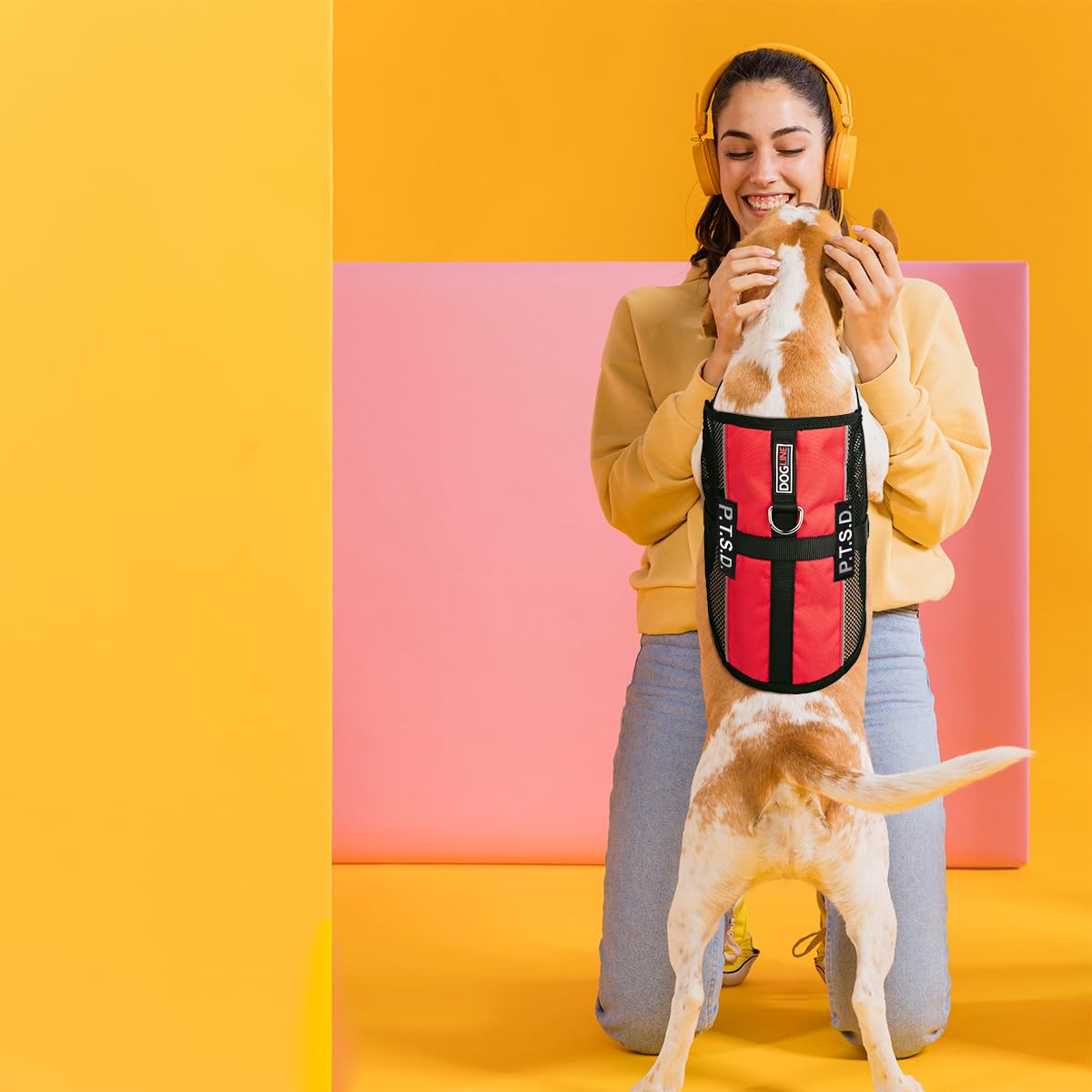 Dogline MaxAire Mesh Cooling Vest for Dogs - Breathable Adjustable Dog Vest with 2 Removable PTSD Patches (22