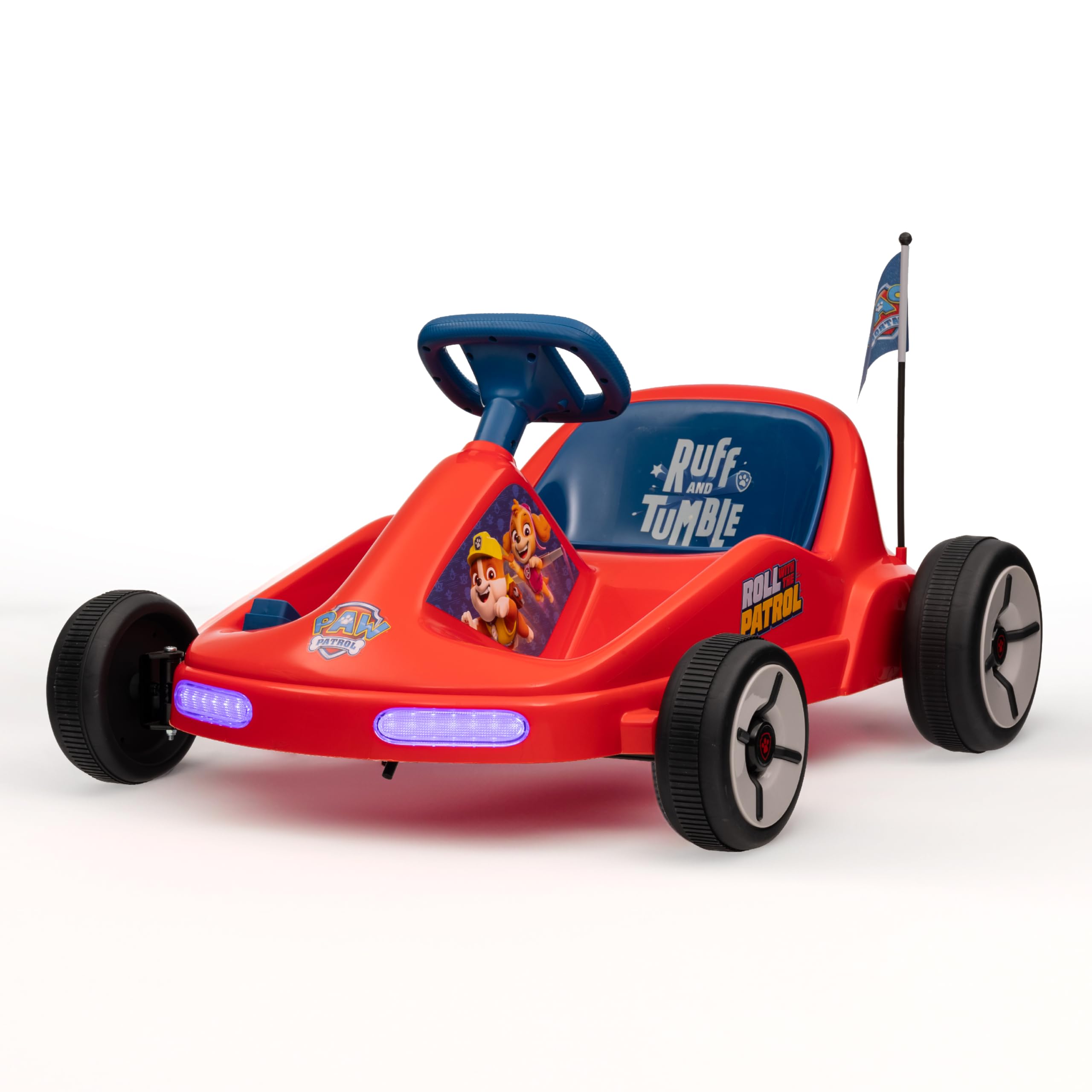 Paw Patrol 12V Kids Electric Go Kart Ride-On Toy with LED Lights & Safety Seat Belt | Durable PVC & Iron Construction | Rechargeable Battery for Ages 3-6 | Perfect for Indoor & Outdoor Play | Birthday Gift & Backyard Fun