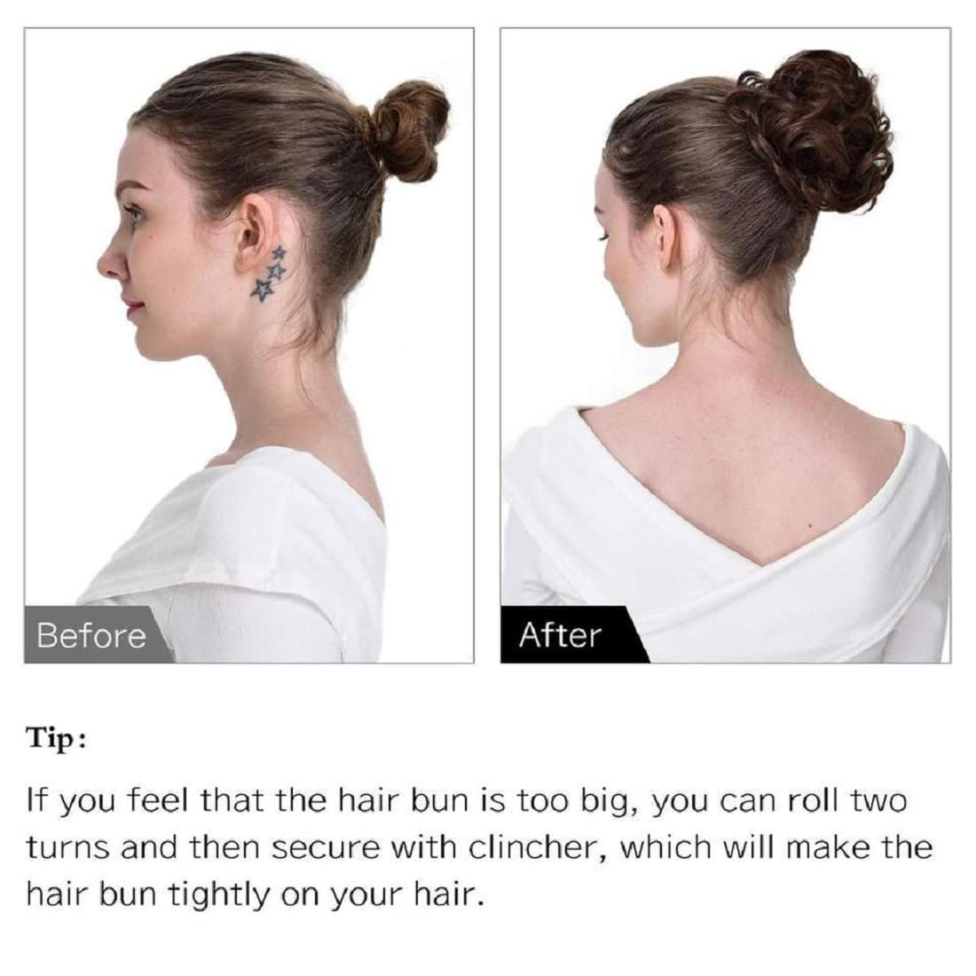 Messy Brown Ruffle Juda Bun - Synthetic Fiber Hair Styling Accessory for Easy Wear | Perfect for Weddings, Parties & Everyday Hairstyles