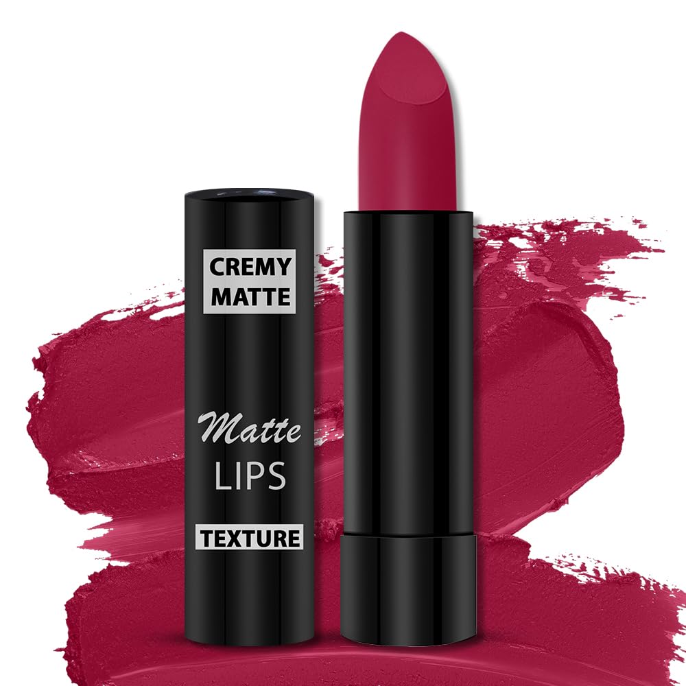 Long-Lasting Matte Lipstick with Jojoba Oil & Vitamin E - Smudge Proof, Waterproof Lip Color (3.5g, Ruby Magenta) | Perfect for Daily Wear, Parties & Special Occasions