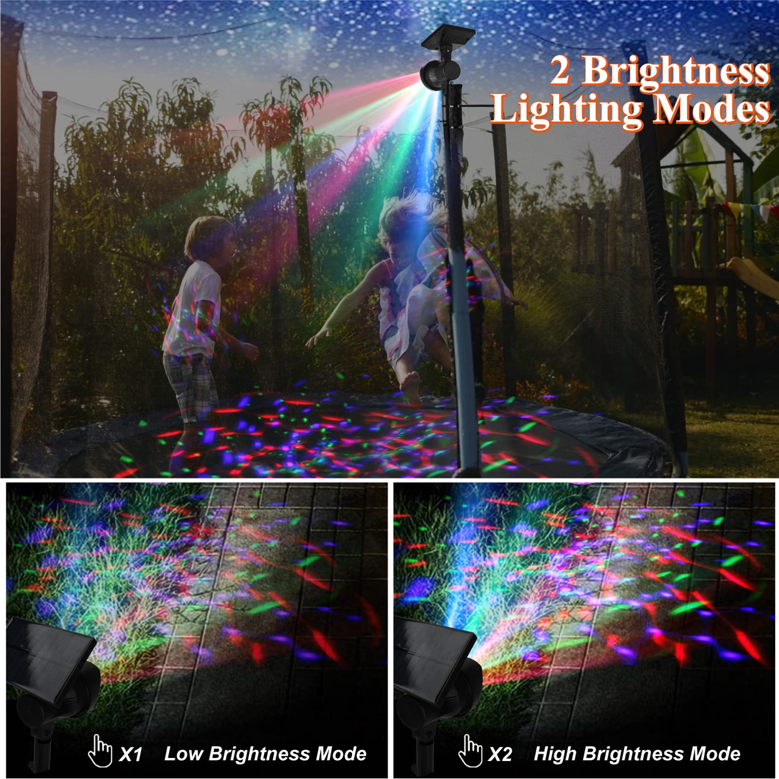 Solar Powered Waterproof LED Trampoline Lights - Auto On/Off for 10-16Ft Trampolines - Outdoor Game Accessories & Perfect Gift for Kids - Ideal for Nighttime Jumping, Backyard Parties, and Family Fun