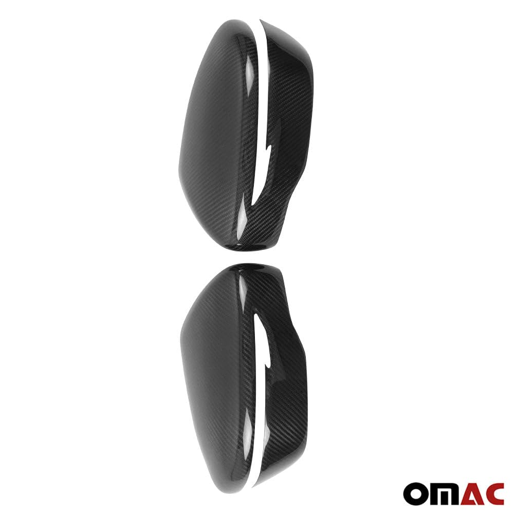 OMAC Carbon Fiber Side Mirror Cover Caps for Nissan Rogue Sport 2017-2022 - 2-Piece Set (Black) - Enhance Style & Protection for Your Car Exterior