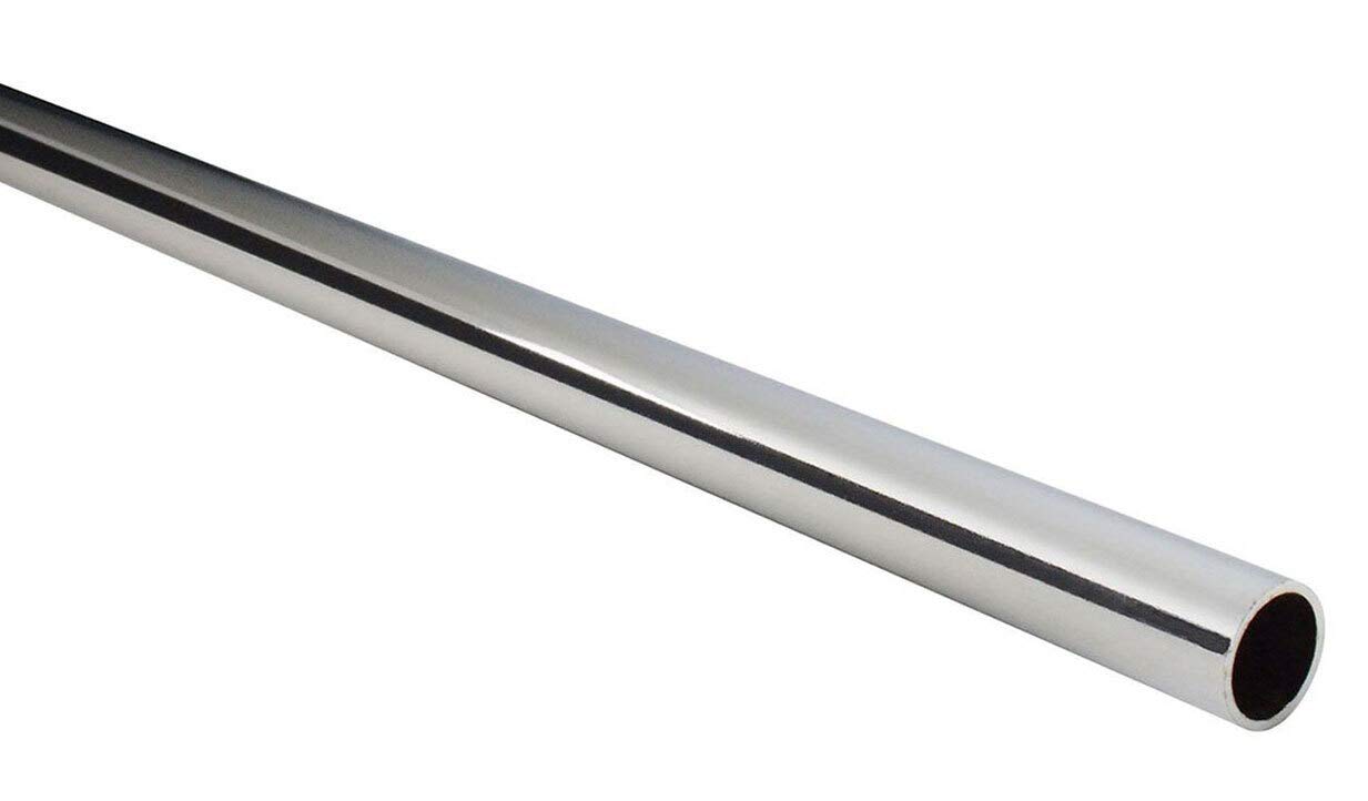 Baltimore Hardware 60-Inch Steel Closet Rod - 1-Inch Diameter Wardrobe Tubing in Polished Chrome (2-Pack) - Perfect for Closet Organization, Walk-In Wardrobes & Garment Storage (Flanges Sold Separately)