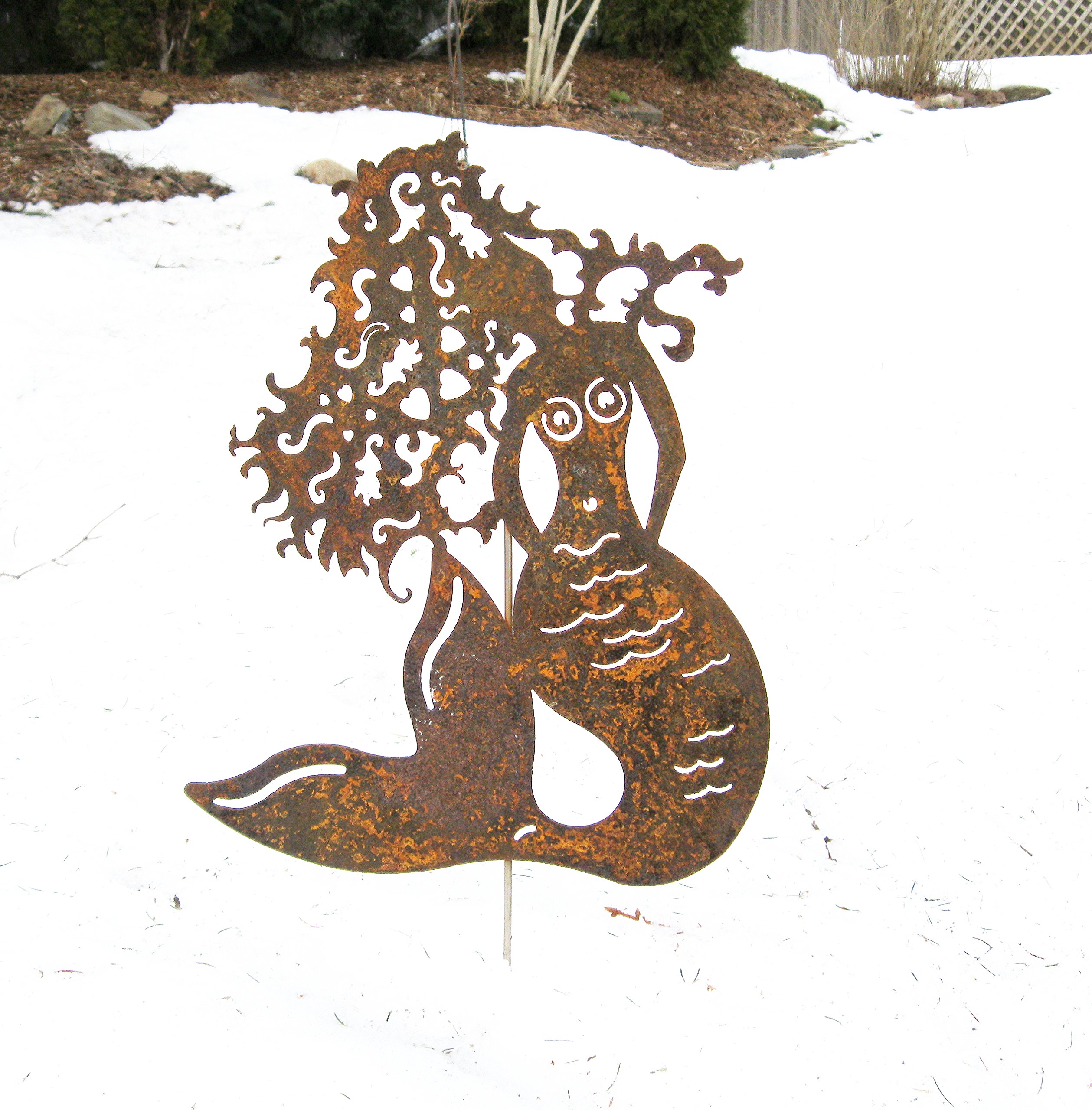 Mermaid Garden Stake - Handcrafted Outdoor Decor for Fairy & Mermaid Themed Gardens | Unique Yard Art for Flower Beds, Patios & Backyard Landscaping
