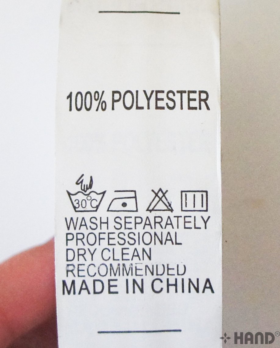 Printed Wash Care Labels - HAND WASH 30°C, 1 Dot Iron, Do Not Bleach, Drip Dry - 25mm x 50mm, Roll of 1000 (100% Polyester) - Perfect for Clothing, Linens & DIY Sewing Projects