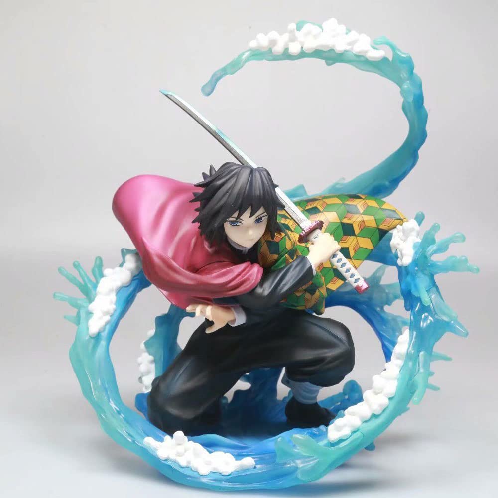 DOZAMI Demon Slayer Anime Figure - Tomioka Giyu Water Breathing PVC Statue with Water Column Special Effects | Collectible Action Figure for Anime Fans, Home Decor & Gift Idea