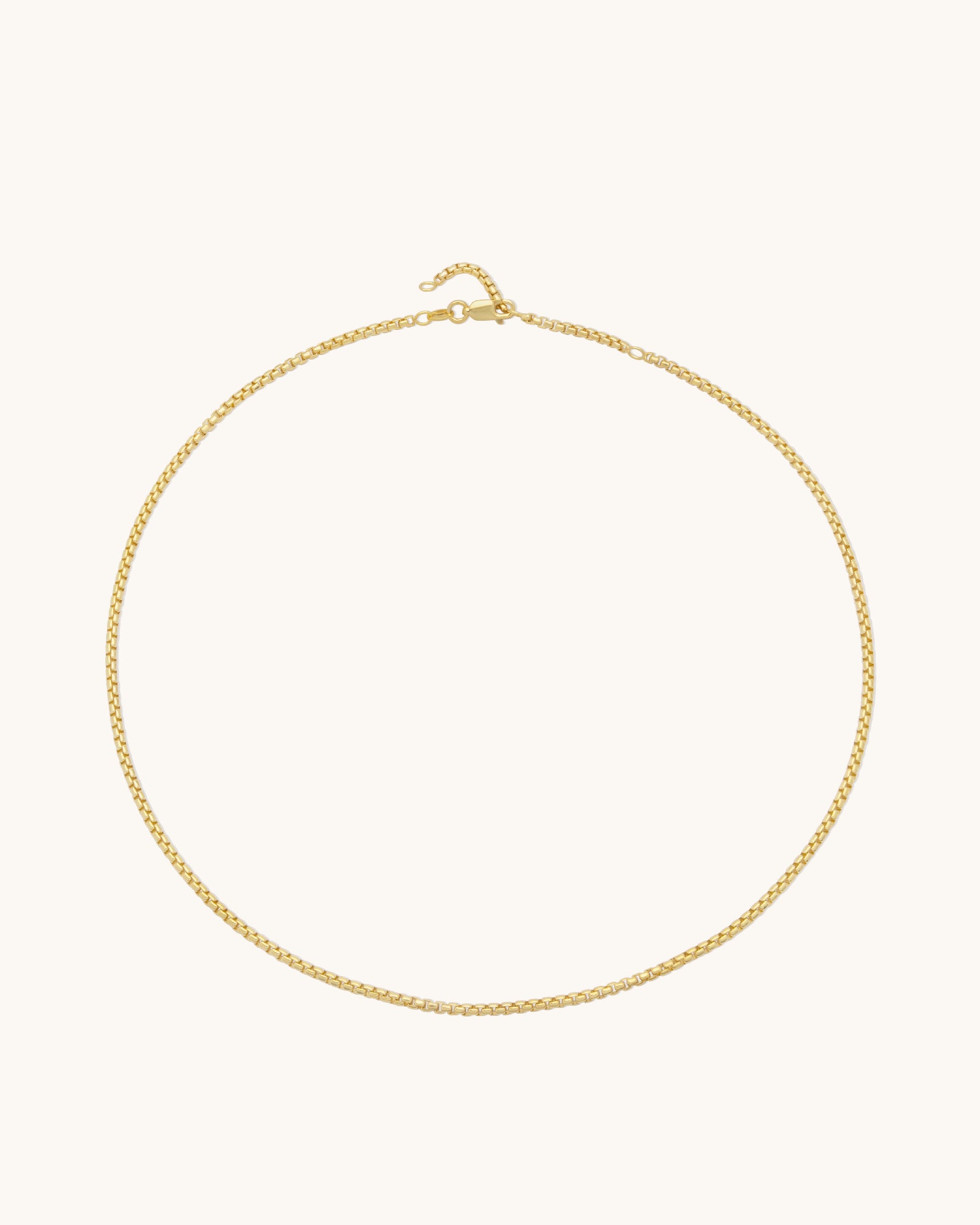 Elegant Round Box Chain Necklace for Women - 18K Gold Plated Stainless Steel Jewelry - Perfect for Everyday Wear, Parties & Gifts