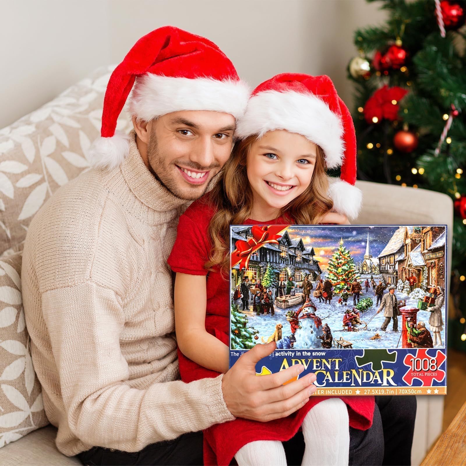 2024 Christmas Puzzle Advent Calendar for Adults & Kids - 1008 Piece Xmas Countdown Jigsaw Puzzle with 24 Boxes | Holiday Family Activity, Winter Vacation Gift & Home Decor