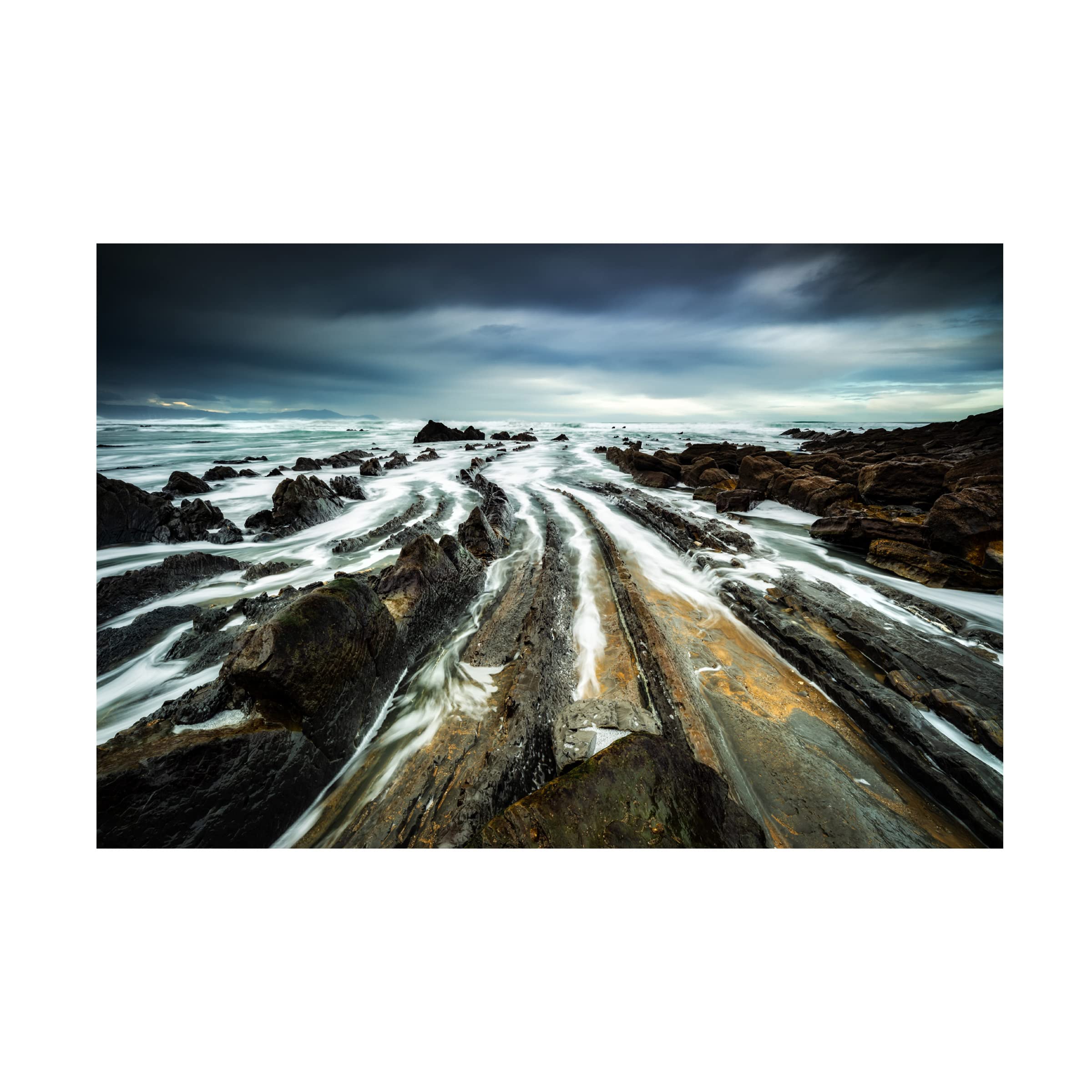 Trademark Fine Art 'Dragon Skin Beach' Canvas Wall Art by Andrei Ionut Dascalu - Stunning Coastal Landscape Painting for Living Room, Bedroom & Office Decor