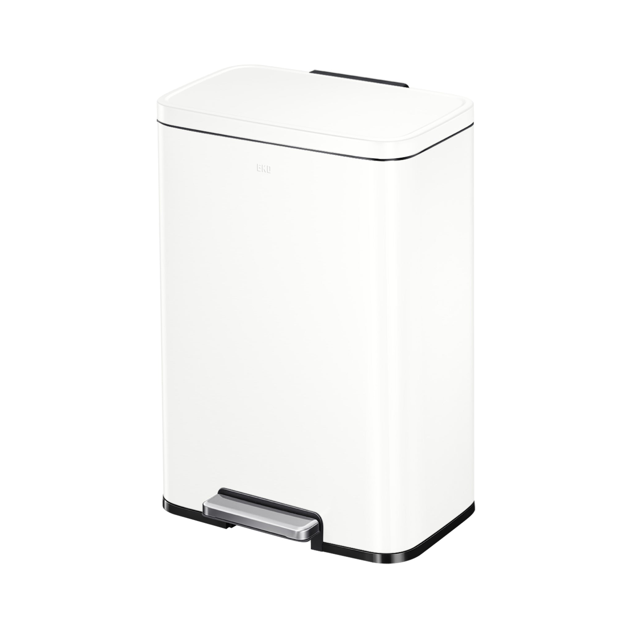 Madison 50L / 13.2 Gallon Step Trash Can with Removable Liner - Matte White Kitchen Waste Bin for Home, Office & Outdoor Use