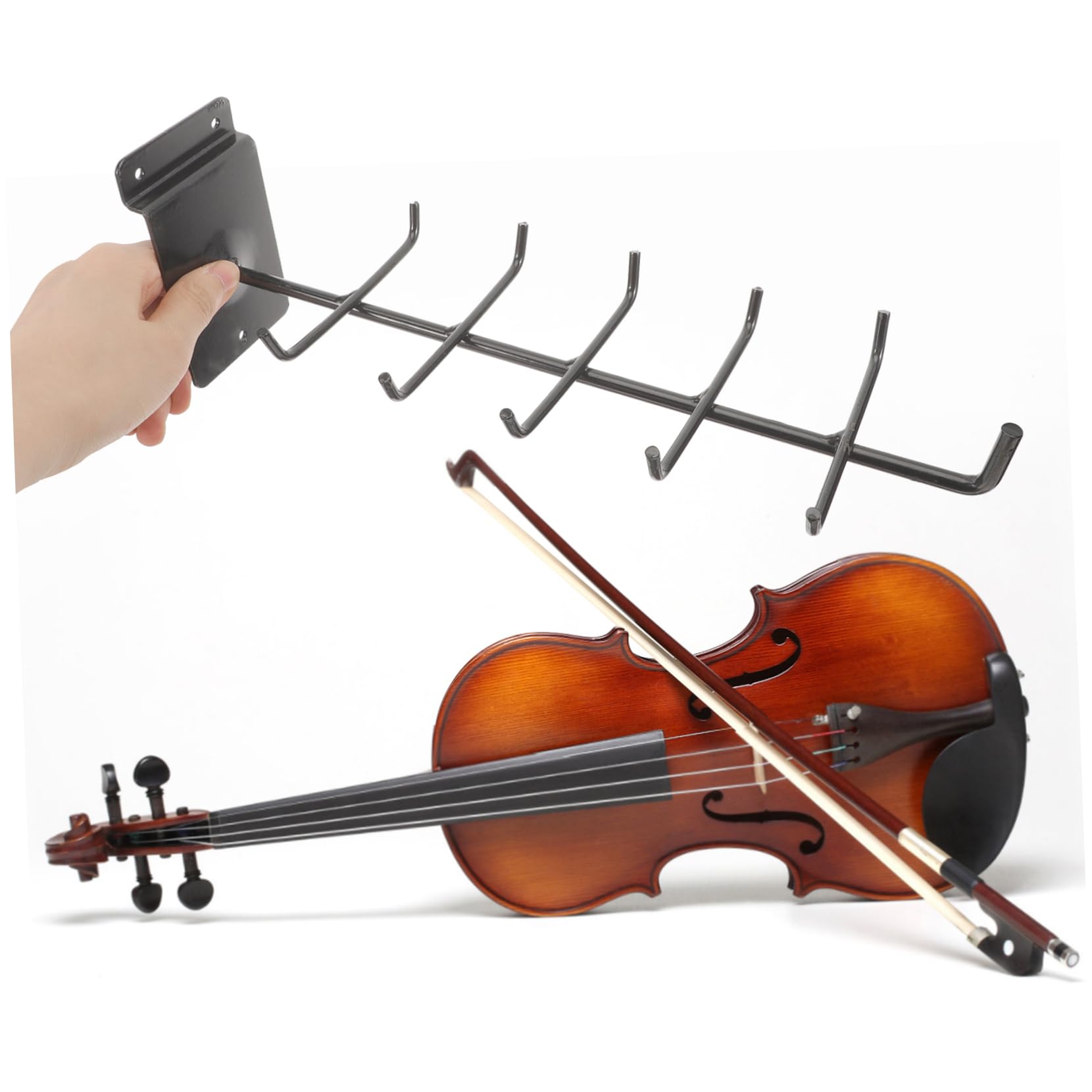 Premium Violin Bow Hanger & Erhu Bow Support Rack - Wall Mount Hook Organizer for Violin and Erhu Accessories - Durable Bow Holder for Music Studio, Home Practice Room & Orchestra Storage