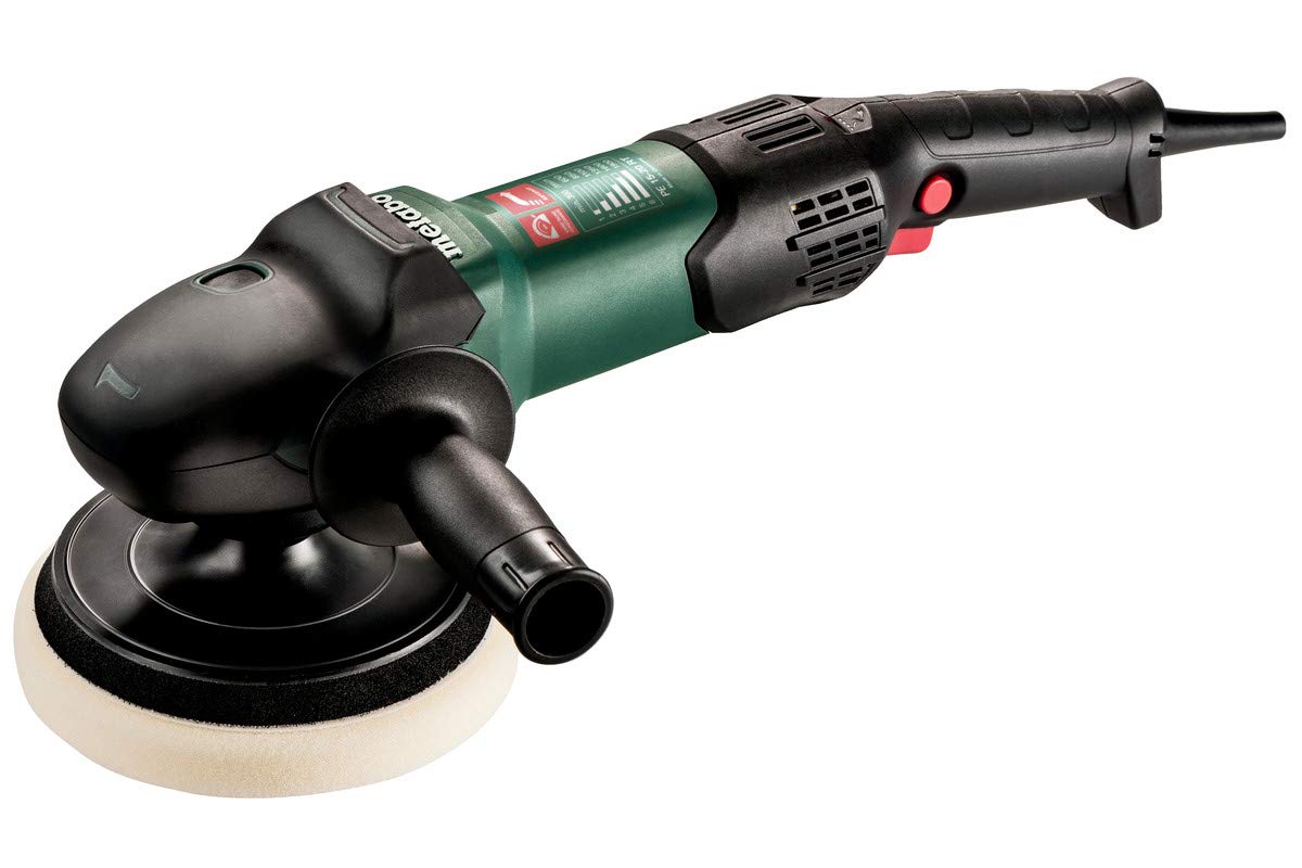 Metabo PE 15-20 RT 7-Inch Variable Speed Polisher - 300-1900 RPM with Speed Control & Lock-on, Rat Tail Design, Electronic Protection - Ideal for Car Detailing, Metal Polishing & Wood Finishing (Model 615200420, Green)