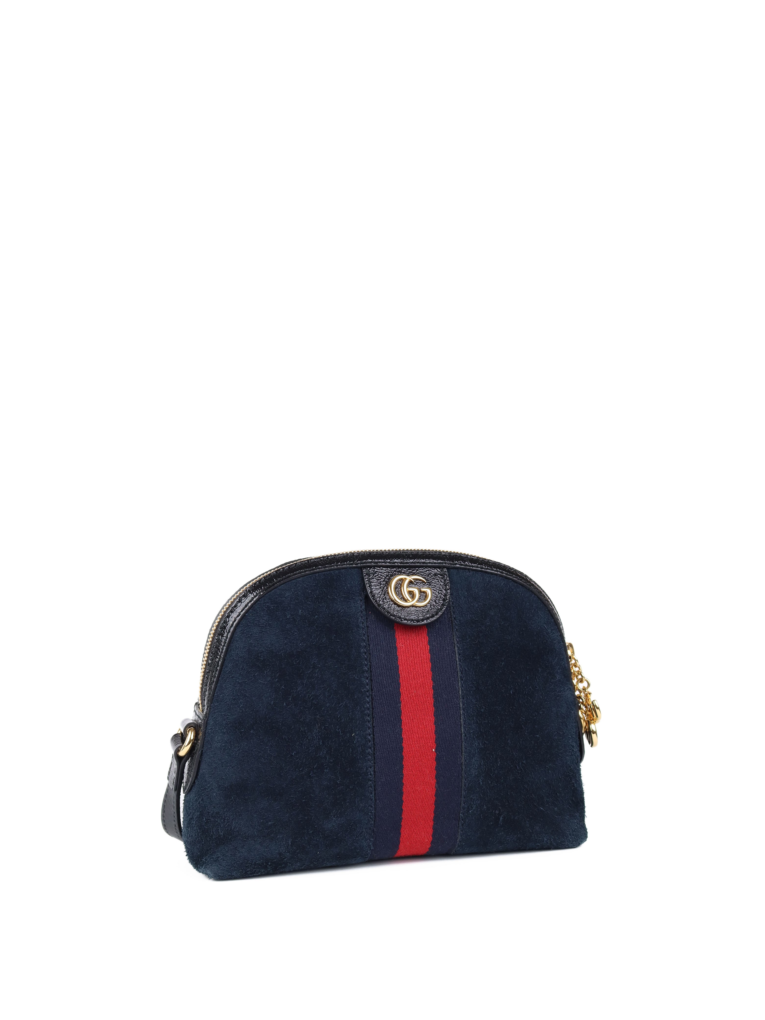 Gucci Navy Suede Ophidia Shoulder Bag for Women | Luxury Designer Crossbody Purse | Perfect for Work, Travel & Evening Events