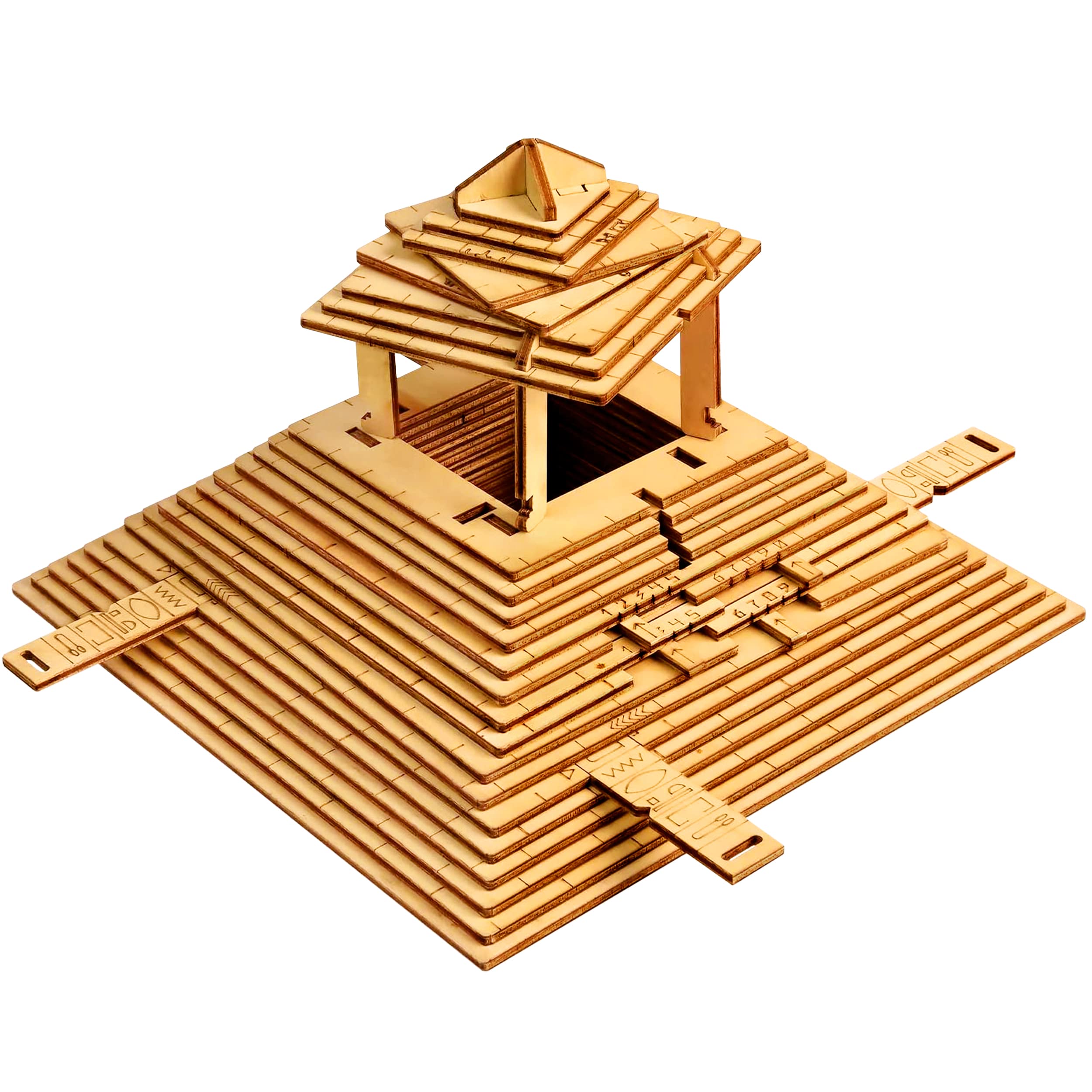 ESC WELT Quest Pyramid Puzzle Box - Wooden Escape Room Brain Teaser for Adults & Teens - Hidden Compartment 3D Puzzle Game - Challenging Family Board Game for Parties, Team Building & Cognitive Training