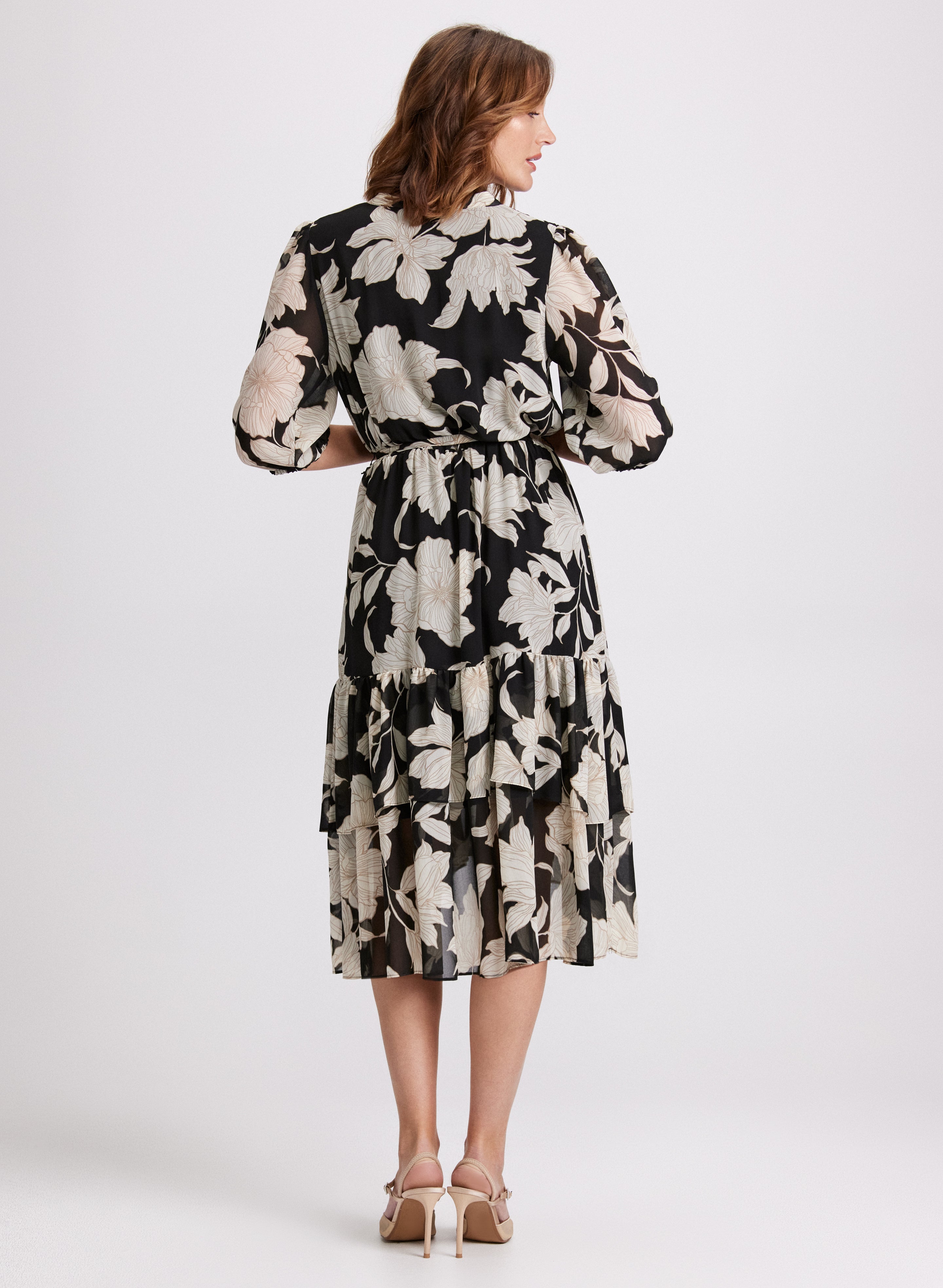 Floral Midi Dress for Women - Summer Boho Flowy Dress with Pockets, Perfect for Beach Vacation, Date Night & Outdoor Parties