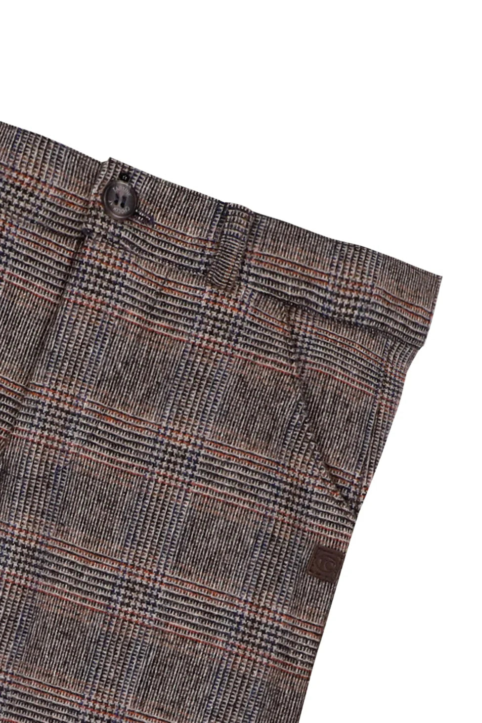 Tartine Et Chocolat Women's Houndstooth Print Orange Pants - Stylish Casual Trousers for Work, Office & Everyday Wear