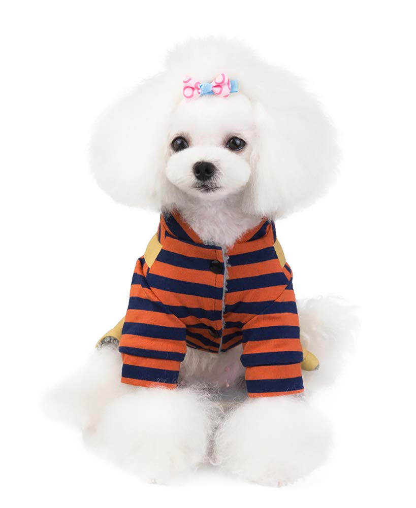 Trudz PET Dog Coat - Thickened Fleece Hoodie Jacket for Small & Medium Dogs & Cats - Warm 4-Legs Winter Sweater for Cold Weather (Orange, M) - Perfect for Outdoor Walks & Indoor Cozy Comfort