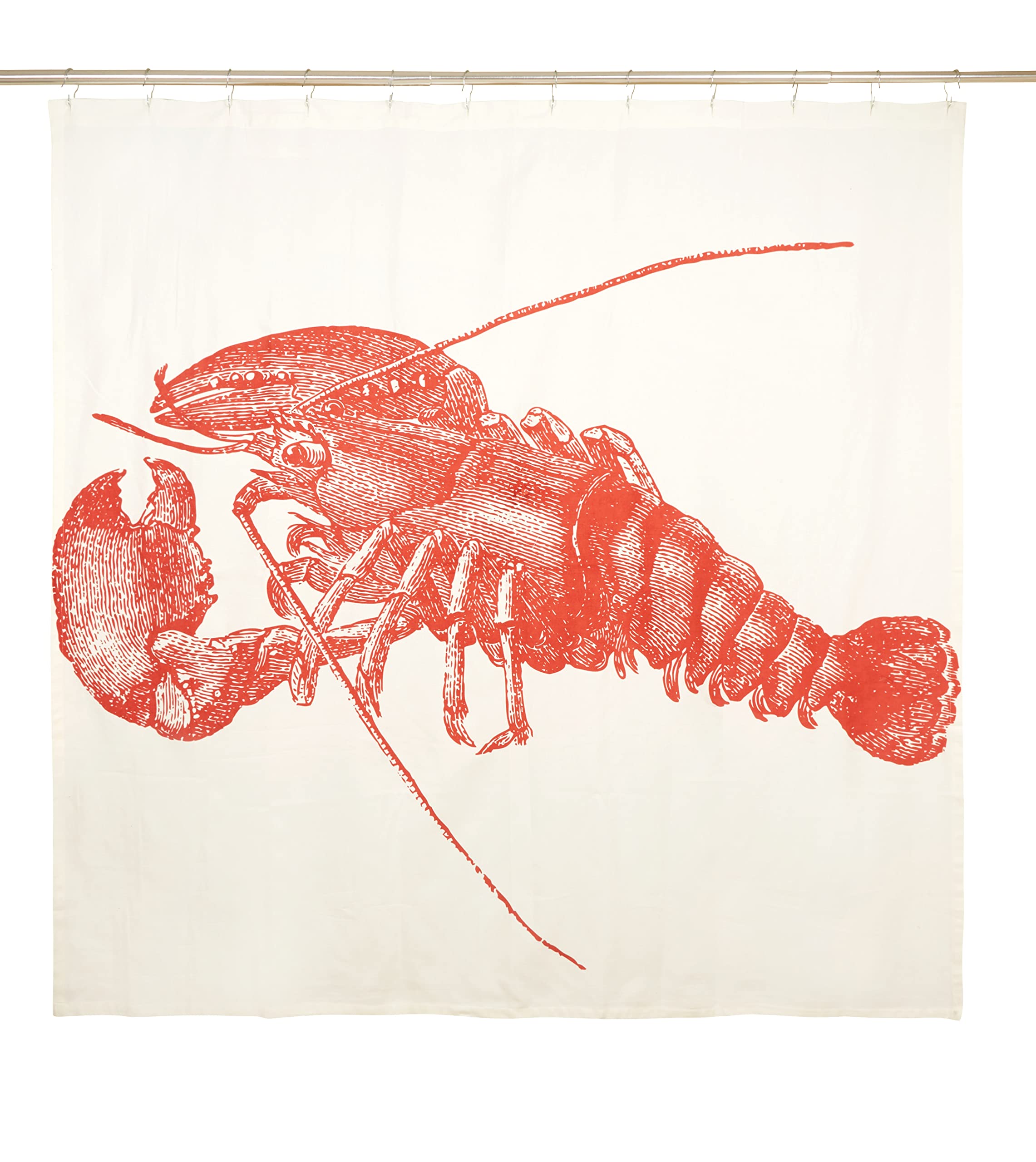 Stylish Lobster Print Shower Curtain - Waterproof Bathroom Decor for Coastal & Nautical Theme - Perfect for Beach House, Bathroom, and Kitchen Window