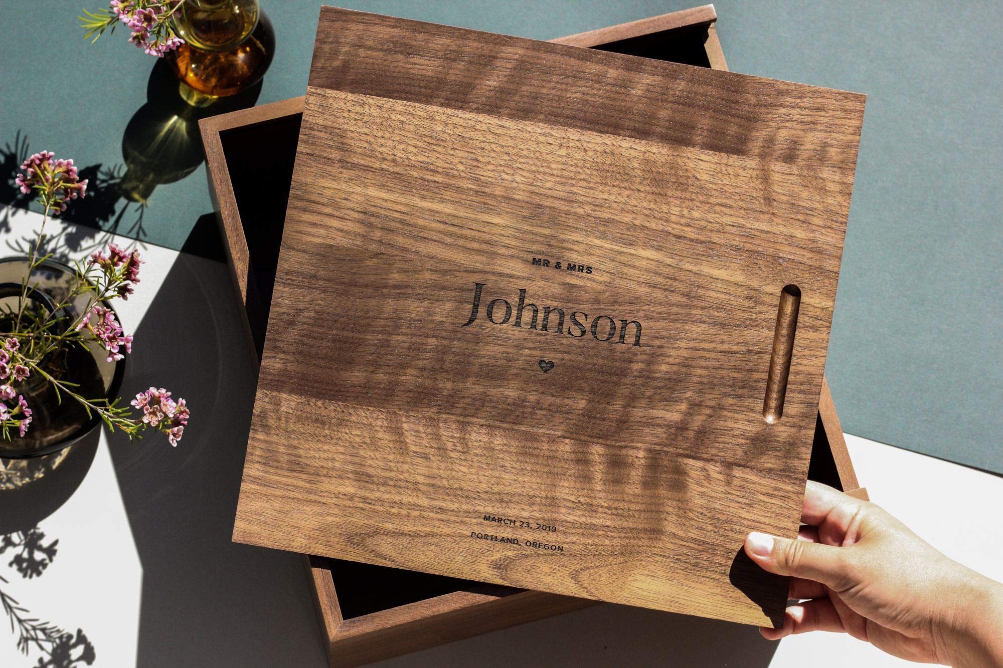 Personalized Large Wood Keepsake Box - Custom Engraved Gift for Anniversary, Wedding, Baby Shower & Memory Storage | Perfect for Home Decor, Jewelry Organizer & Special Occasion Gift Giving