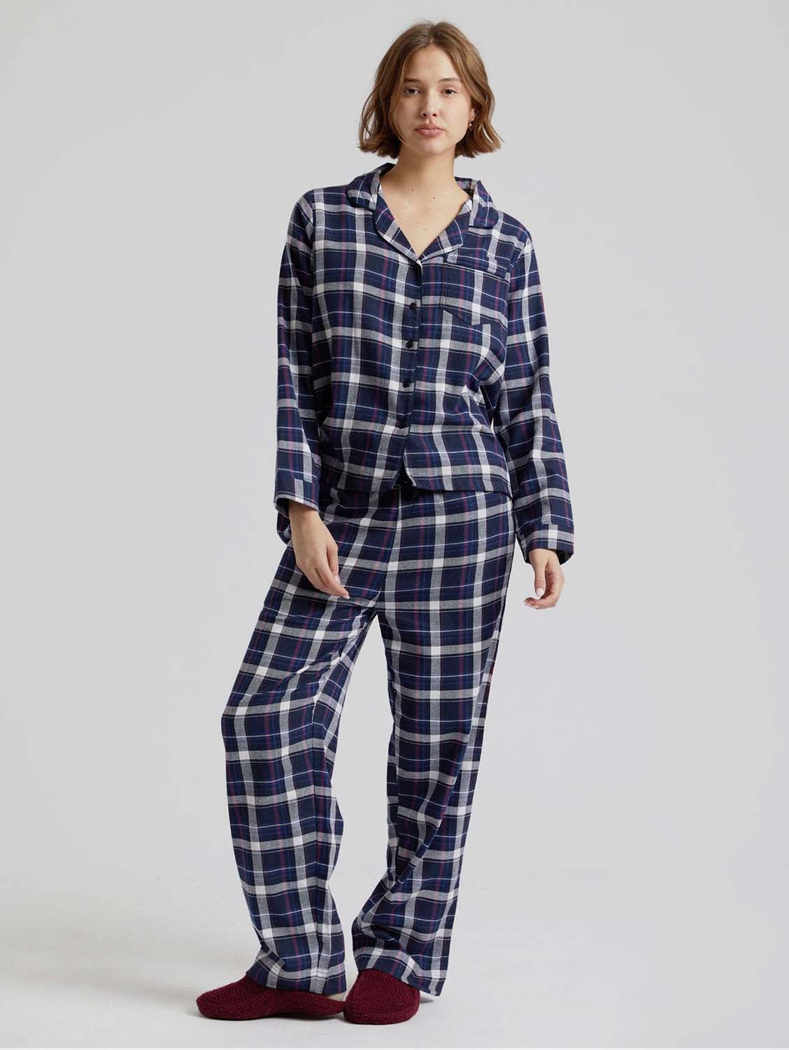 Organic Cotton Women's Pajama Set - Soft & Breathable Sleepwear | Dark Navy Blue | Perfect for Lounge, Sleep & Relaxation at Home