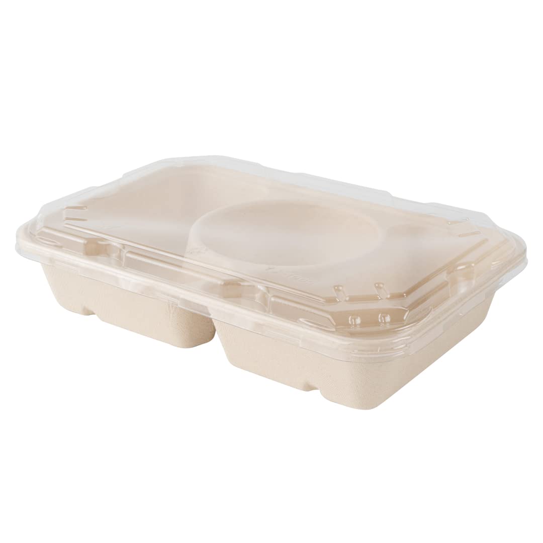 Restaurantware 100-Pack Disposable PET Plastic Lids for To-Go Containers - 9.5 x 6.4 Inch Clear Pulp Tek Lids (Containers Sold Separately) - Perfect for Food Service, Takeout Meals & Catering Events