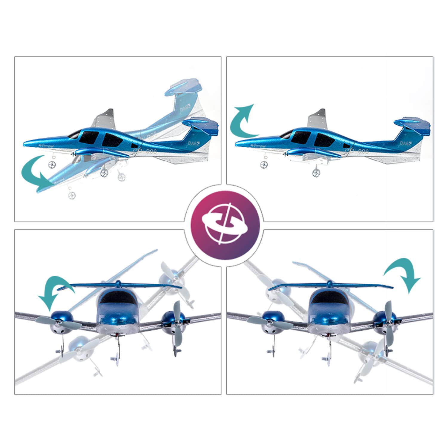 **RTF 2 Channel Remote Control RC Airplane for Beginners - 550mm Wingspan Diamond Aircraft with 2 Batteries | Outdoor Flying & Backyard Fun**