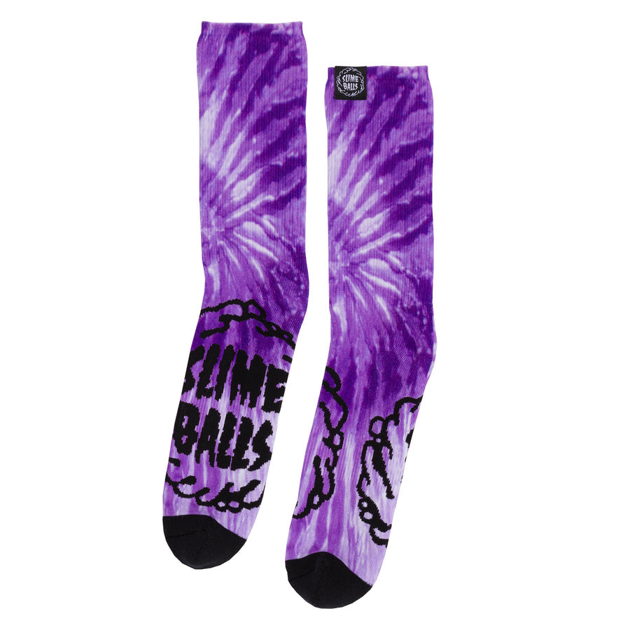 Santa Cruz Mono Splat Slime Balls Men's Crew Socks - Purple | Comfortable Cotton Socks for Skateboarding, Casual Wear & Everyday Use