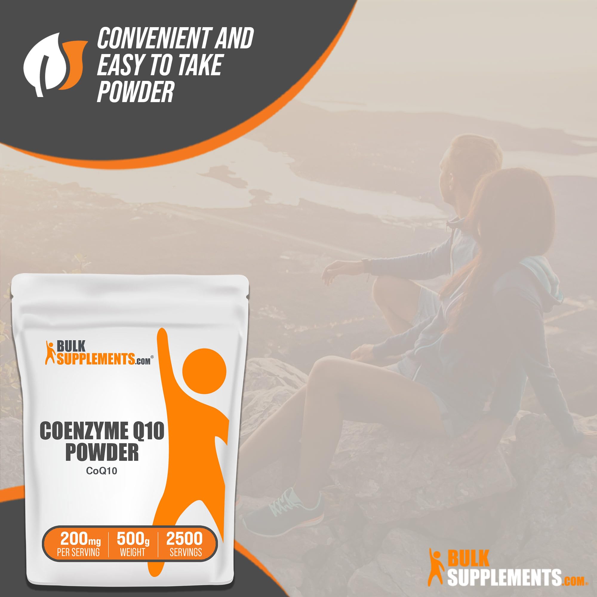 BulkSupplements CoQ10 Powder 200mg - Pure Coenzyme Q10 Supplement for Heart Health & Energy Support - Gluten Free, 500g (1.1 lbs) - Supports Cardiovascular Function & Cellular Energy - Perfect for Daily Wellness Routine & Active Lifestyle