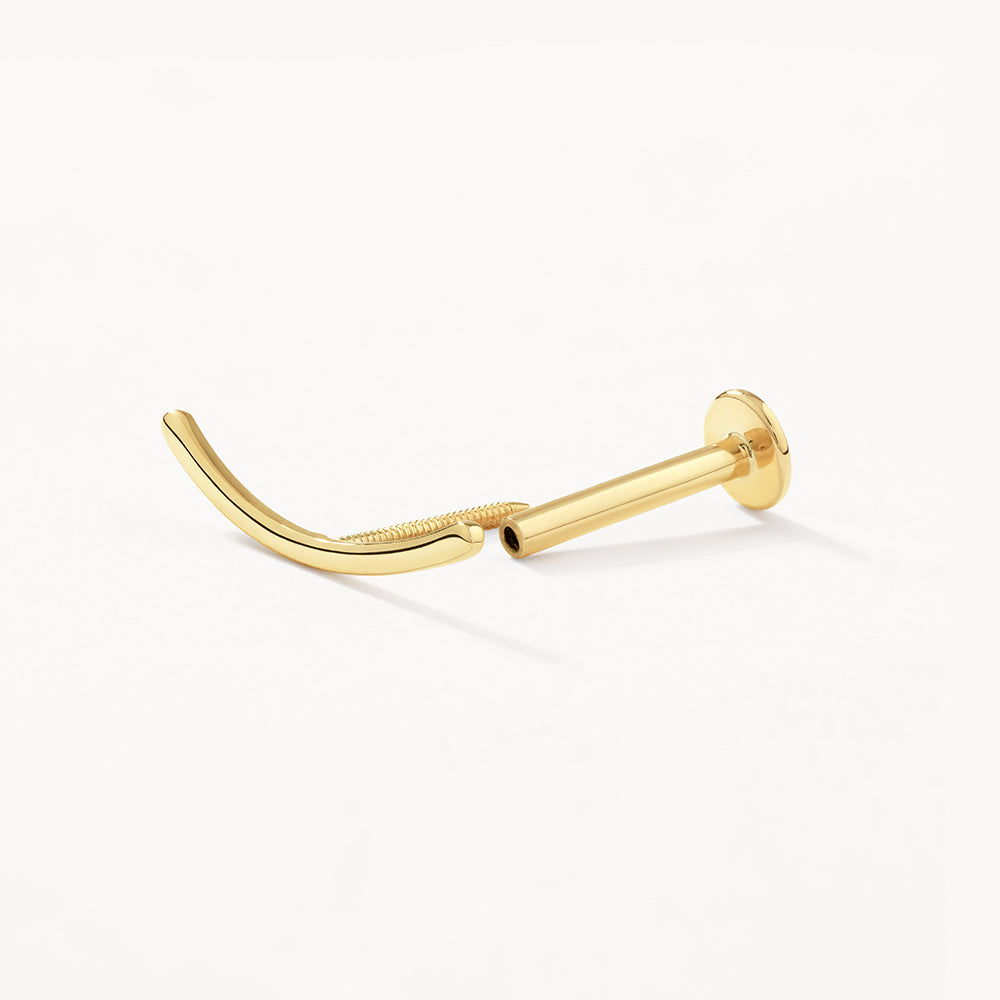10k Gold Climber Helix Single Stud Earring - Perfect for Cartilage Piercing, Everyday Wear & Gifts