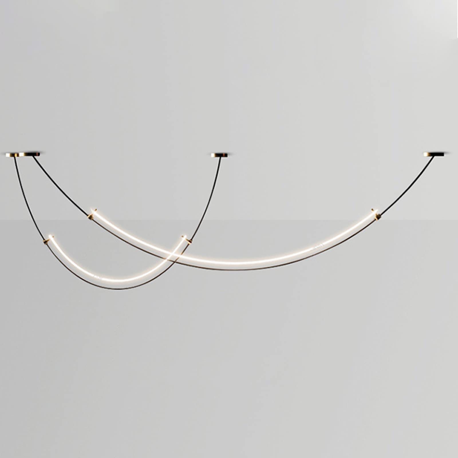 Nordic Black Linear Hanging Light - Adjustable 2-Light LED Pendant with Black Metal Body for Dining Room, Living Room, Bedroom & Bar | Modern Minimalist Lighting for Home Decor