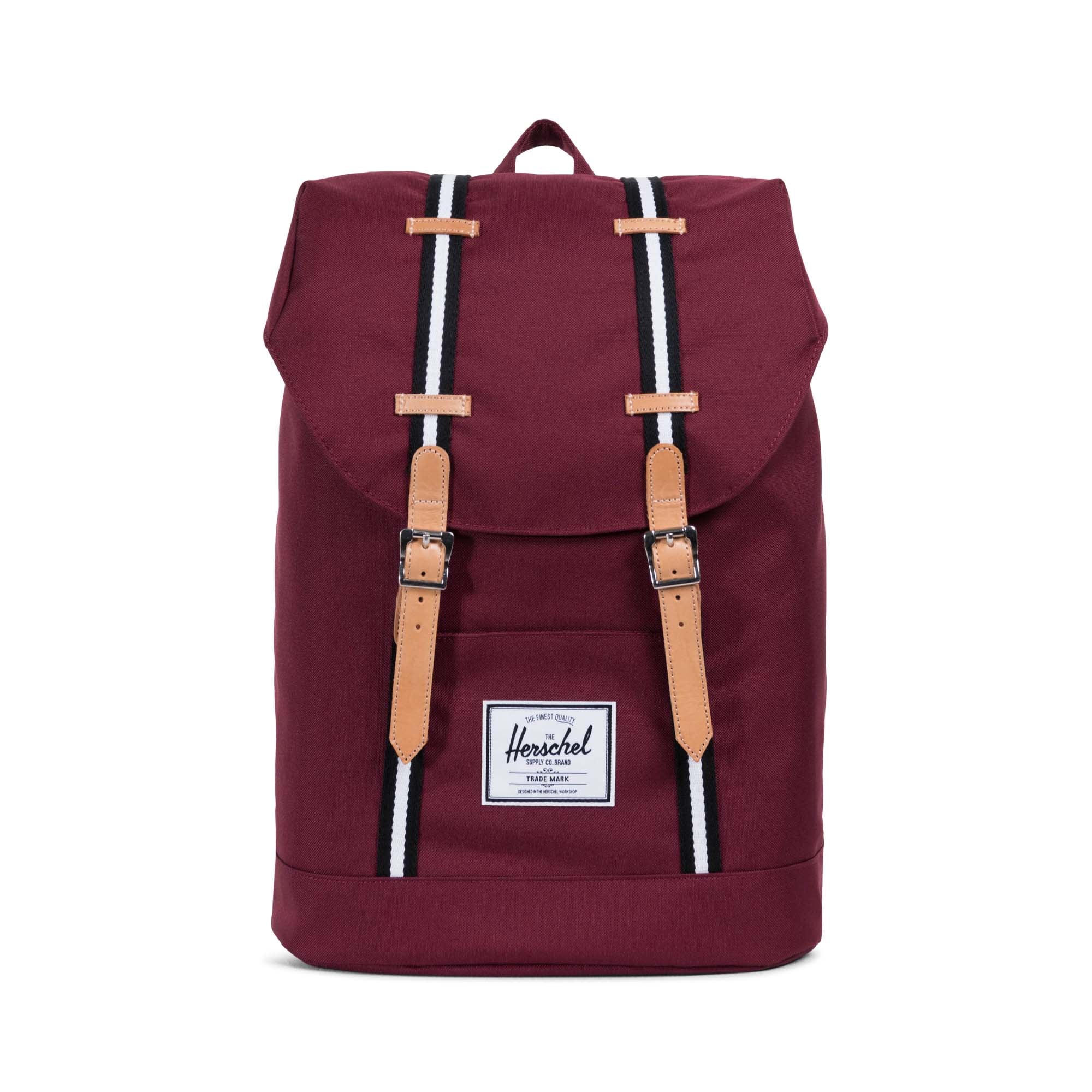 Herschel Offset Collection Retreat Backpack - Windsor Wine & Leather - Stylish Laptop Backpack for Work, School & Travel