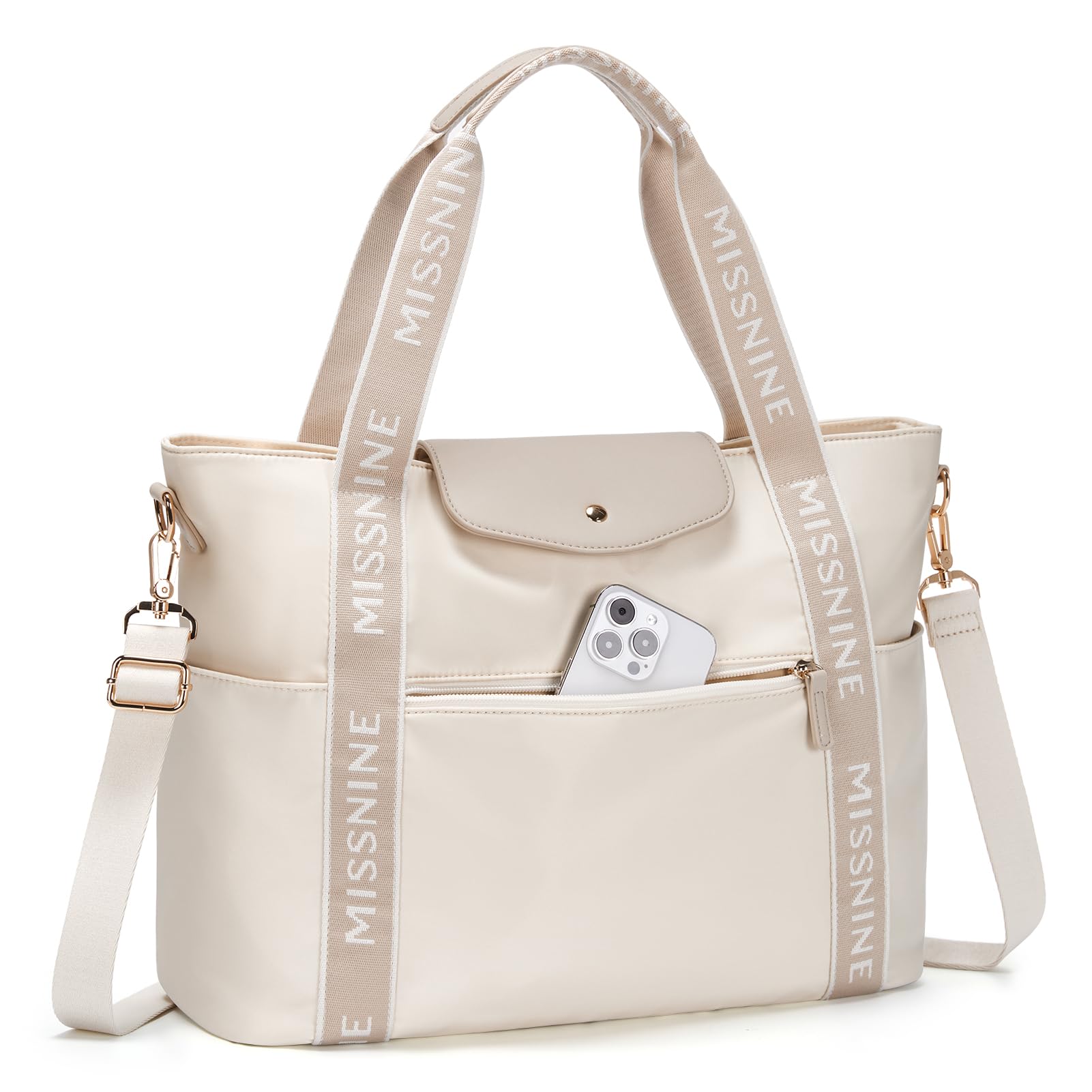 Missnine Lightweight Large Capacity Tote Bag for Women - Durable Work Shoulder Bag for Teachers, Office & Travel | Perfect for Commuting, Business Meetings & Weekend Getaways