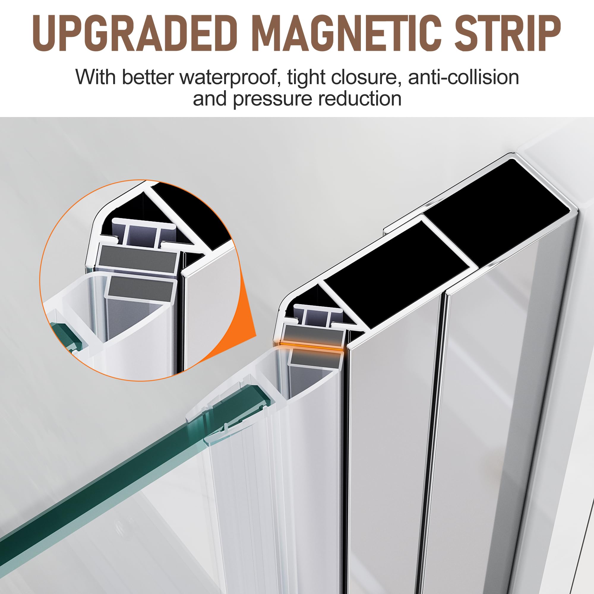 Frameless Pivot Shower Door 27.5-29