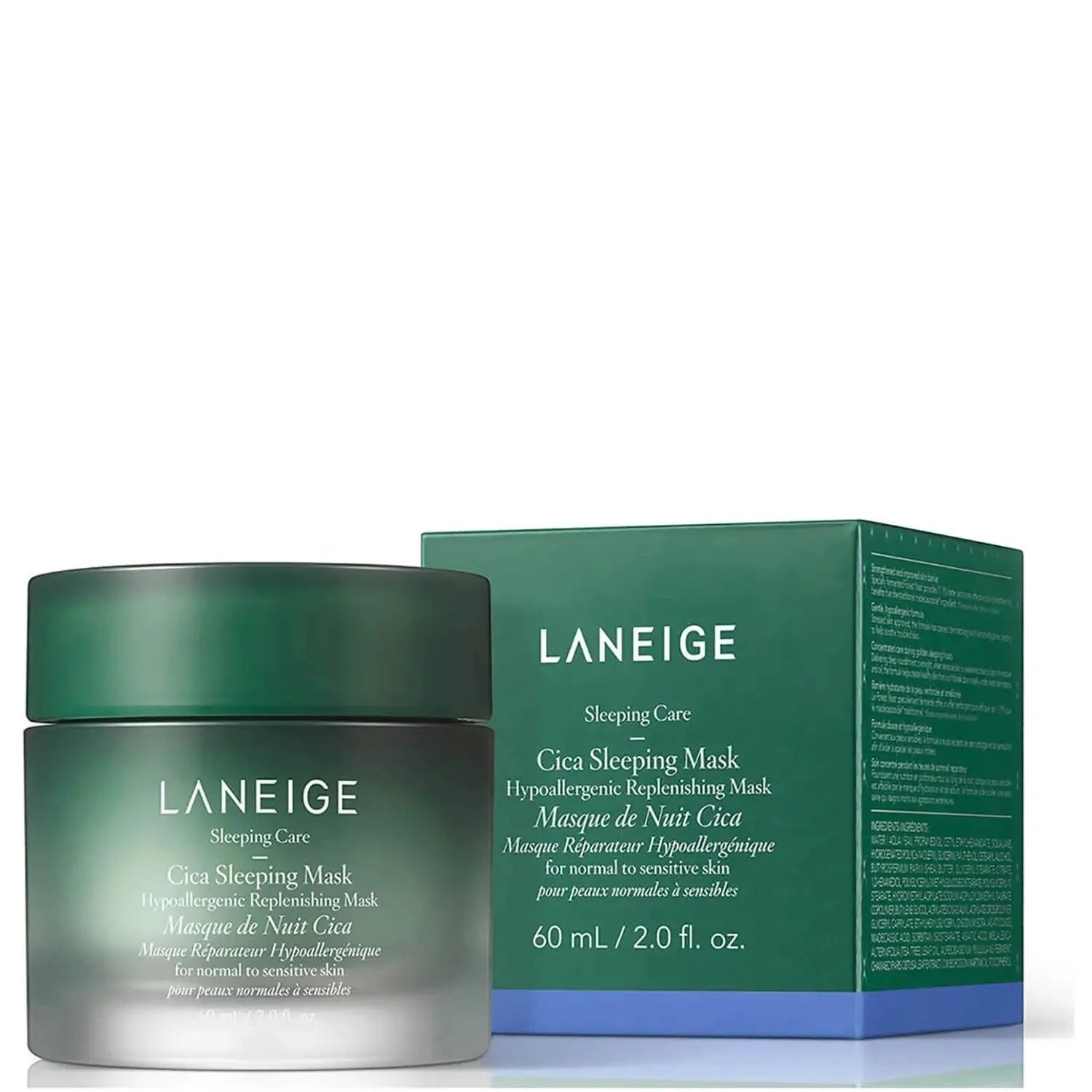LANEIGE Cica Sleeping Mask 60ml - Overnight Repair & Hydrating Face Mask for Dry Skin - Perfect for Nighttime Skincare Routine & Post-Travel Recovery