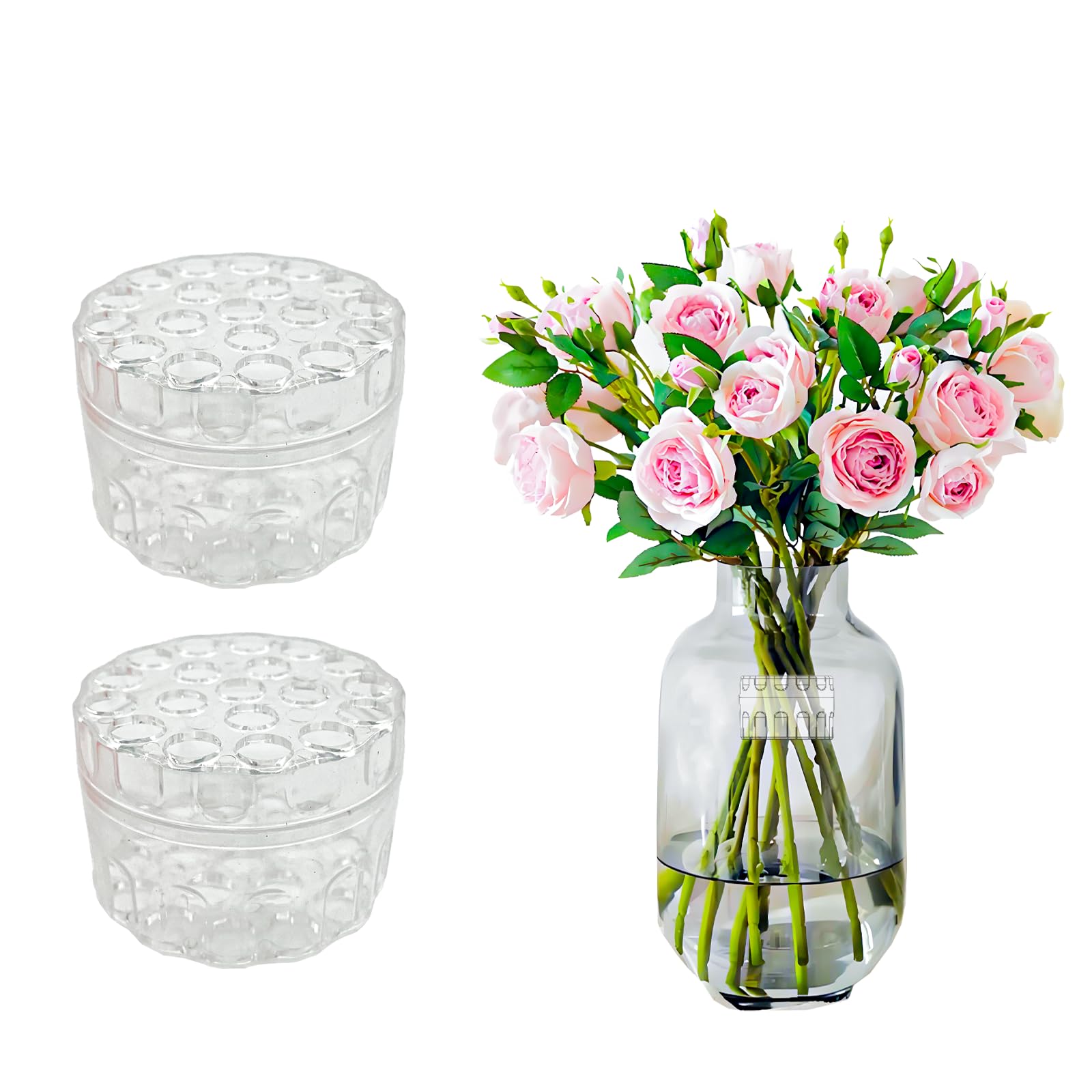 2PCS Clear Spiral Stem Holder for Flowers - DIY Wedding Bouquet Kit, Ikebana Floral Arrangement Tools, Bouquet Twister for Vases - Perfect for Wedding Centerpieces, Home Decor, and Floral Displays