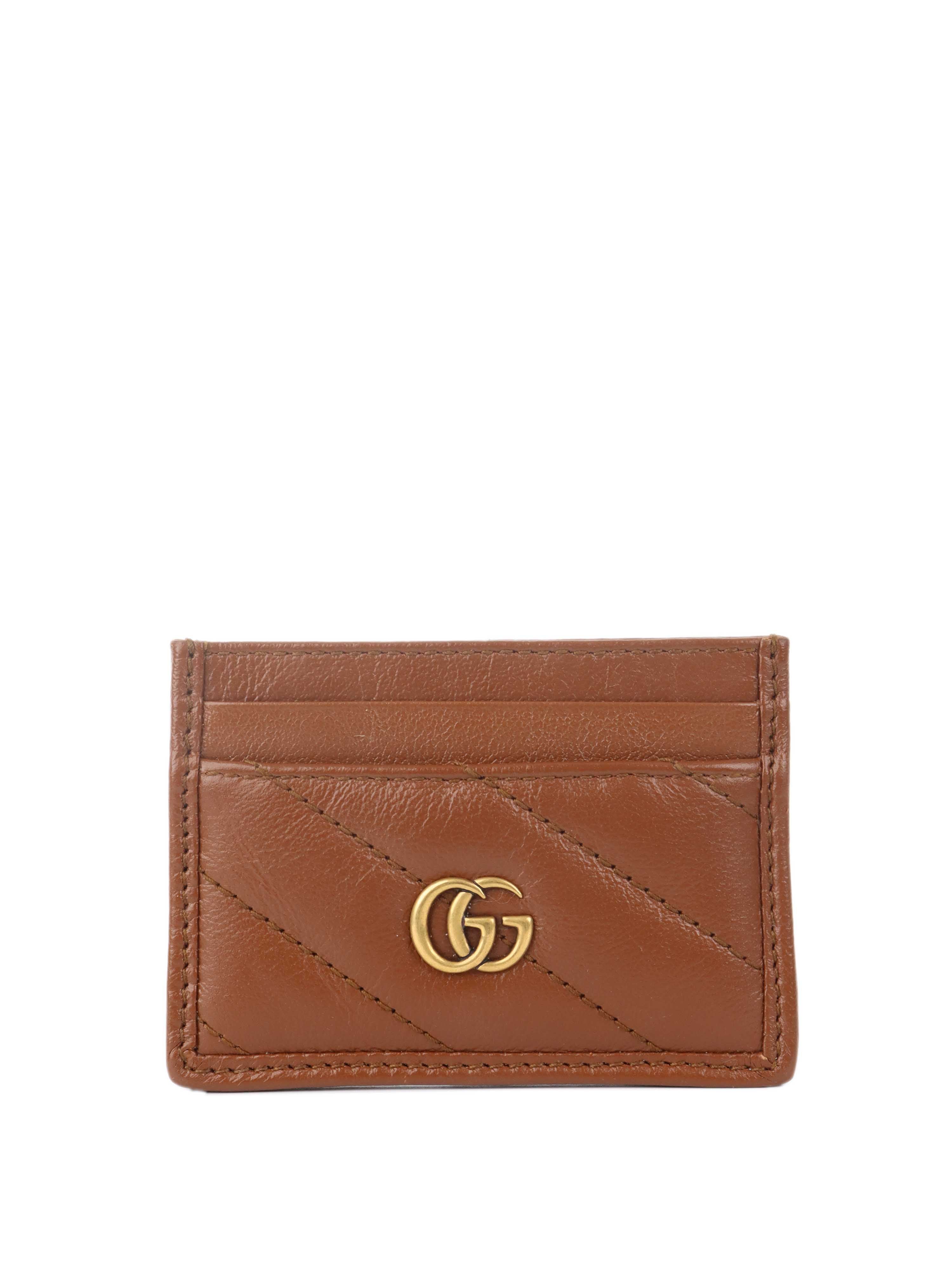 Gucci GG Supreme Brown Leather Card Holder Wallet for Men & Women - Perfect for Everyday Use, Travel & Business
