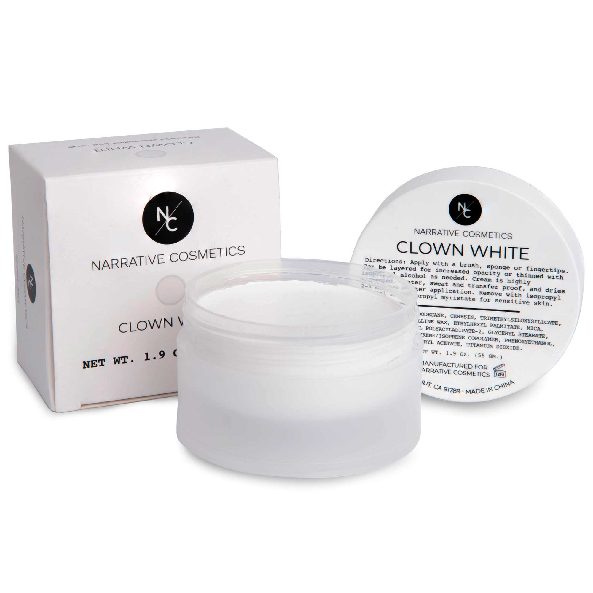 Quick Drying Clown White Cream Makeup - Professional Waterproof Face Paint for Halloween, Cosplay & Theater Performances
