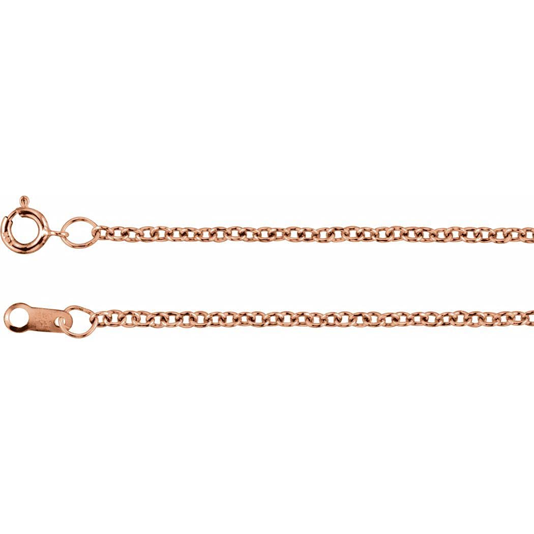 14K Rose Gold Filled 1.5mm Solid Cable Chain Necklace for Women & Men - Durable Everyday Jewelry for Layering, Gift Giving & Special Occasions