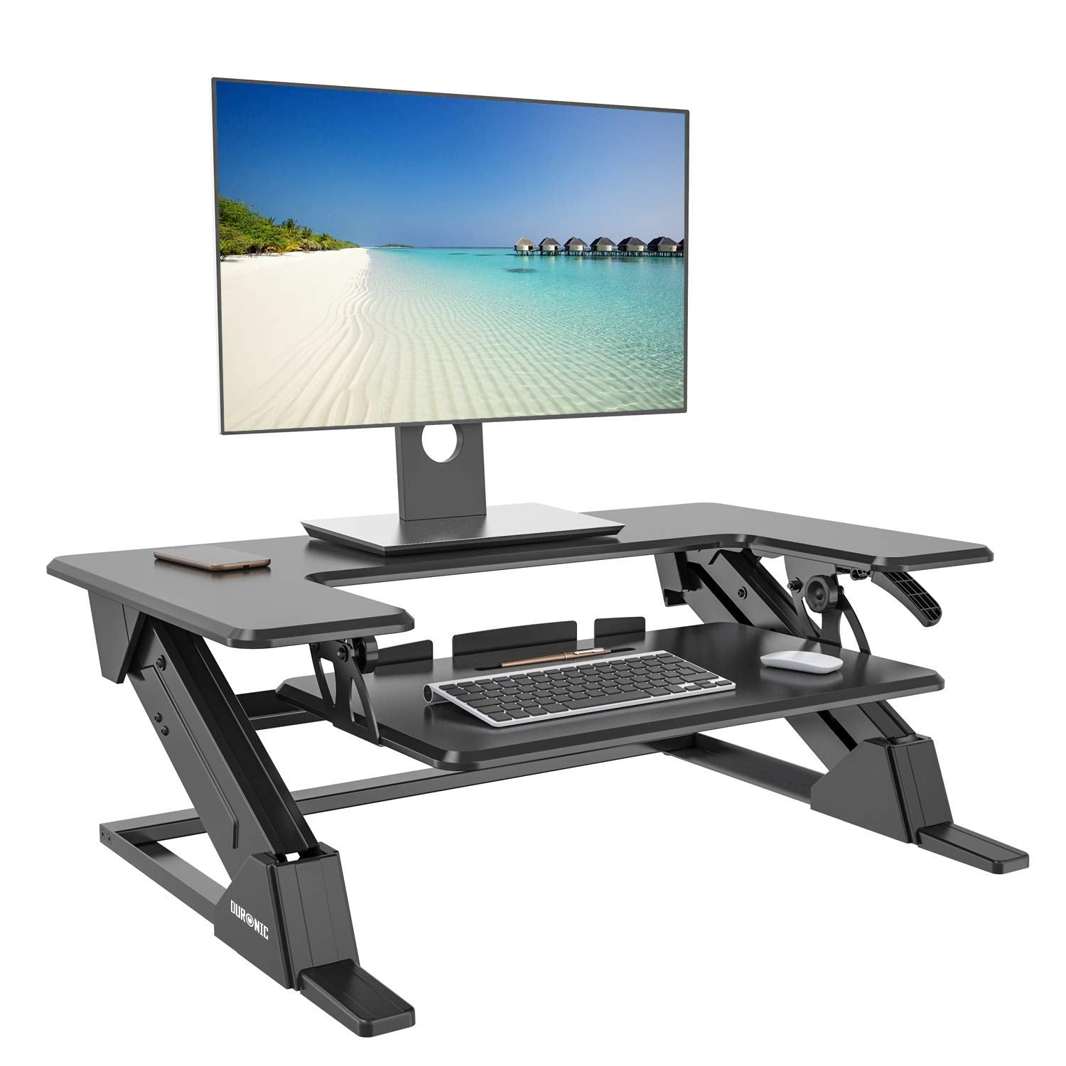 Duronic DM05D21 Height Adjustable Sit Stand Desk Converter - 35.4