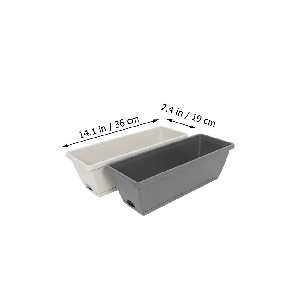 Housoutil 2-Pack Plastic Garden Plant Pots for Vegetables, Flowers, and Nursery Plants - Durable Planting Troughs for Balcony, Indoor, and Outdoor Gardening - Perfect for Herbs, Succulents, and Home Decor