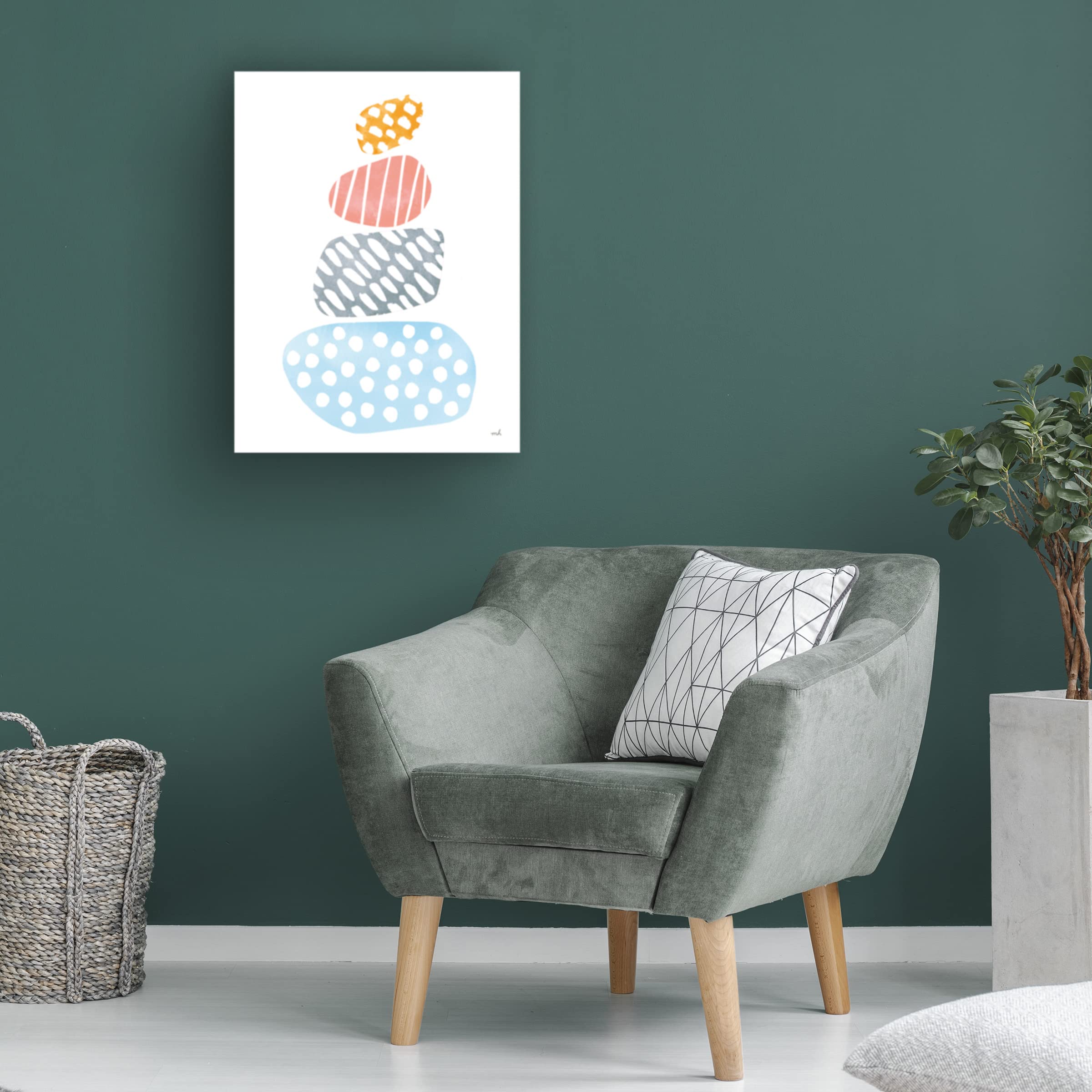 Trademark Fine Art 'River Stones II Bright' Canvas Wall Art by Moira Hershey - Modern Abstract Painting for Living Room, Bedroom & Office Decor