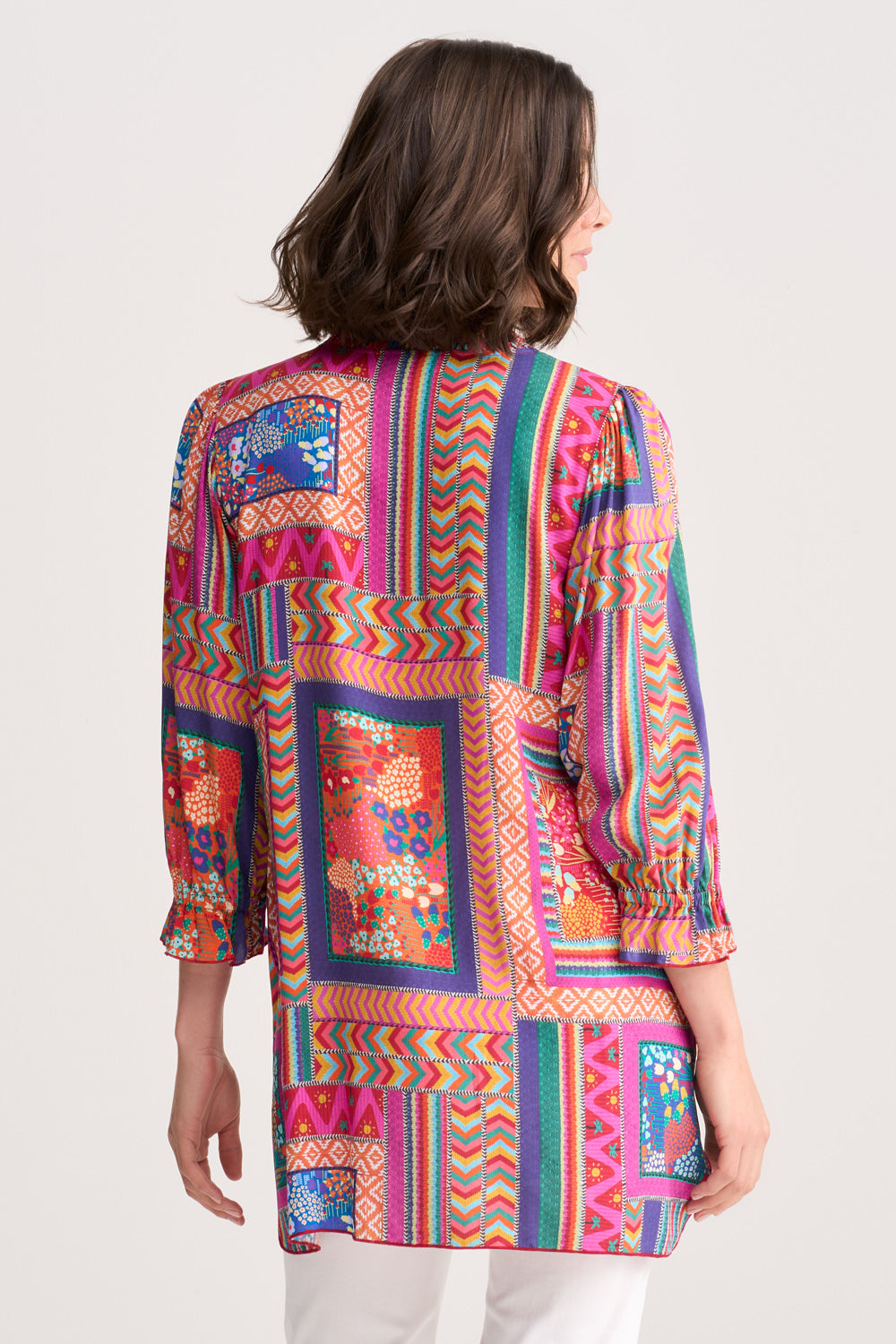 Beaded Tassel Kaftan Dress - Tropical Patchwork Boho Maxi Cover Up for Beach, Pool & Summer Vacations