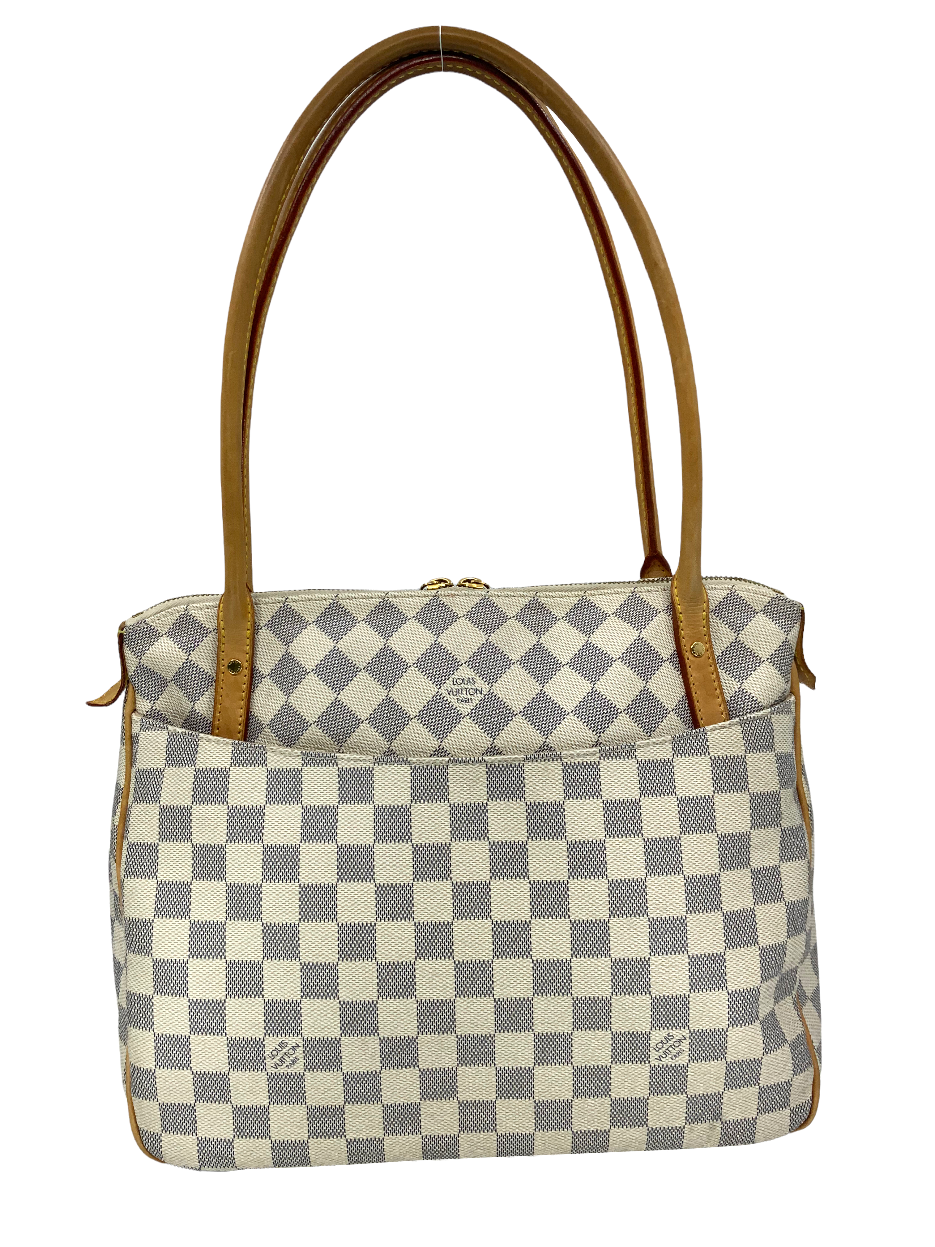 Authentic Louis Vuitton Damier Azur Figheri PM Crossbody Handbag for Women - Luxury Designer Shoulder Bag for Work, Travel & Everyday Use