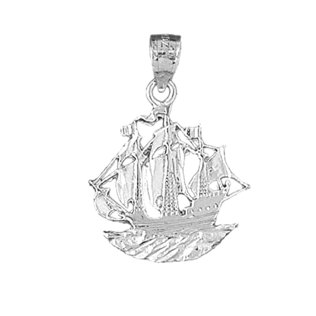 925 Sterling Silver Pirate Ship Pendant Necklace - 28mm Nautical Jewelry for Men & Women | Perfect for Pirate Themed Parties, Costume Accessories & Unique Gifts