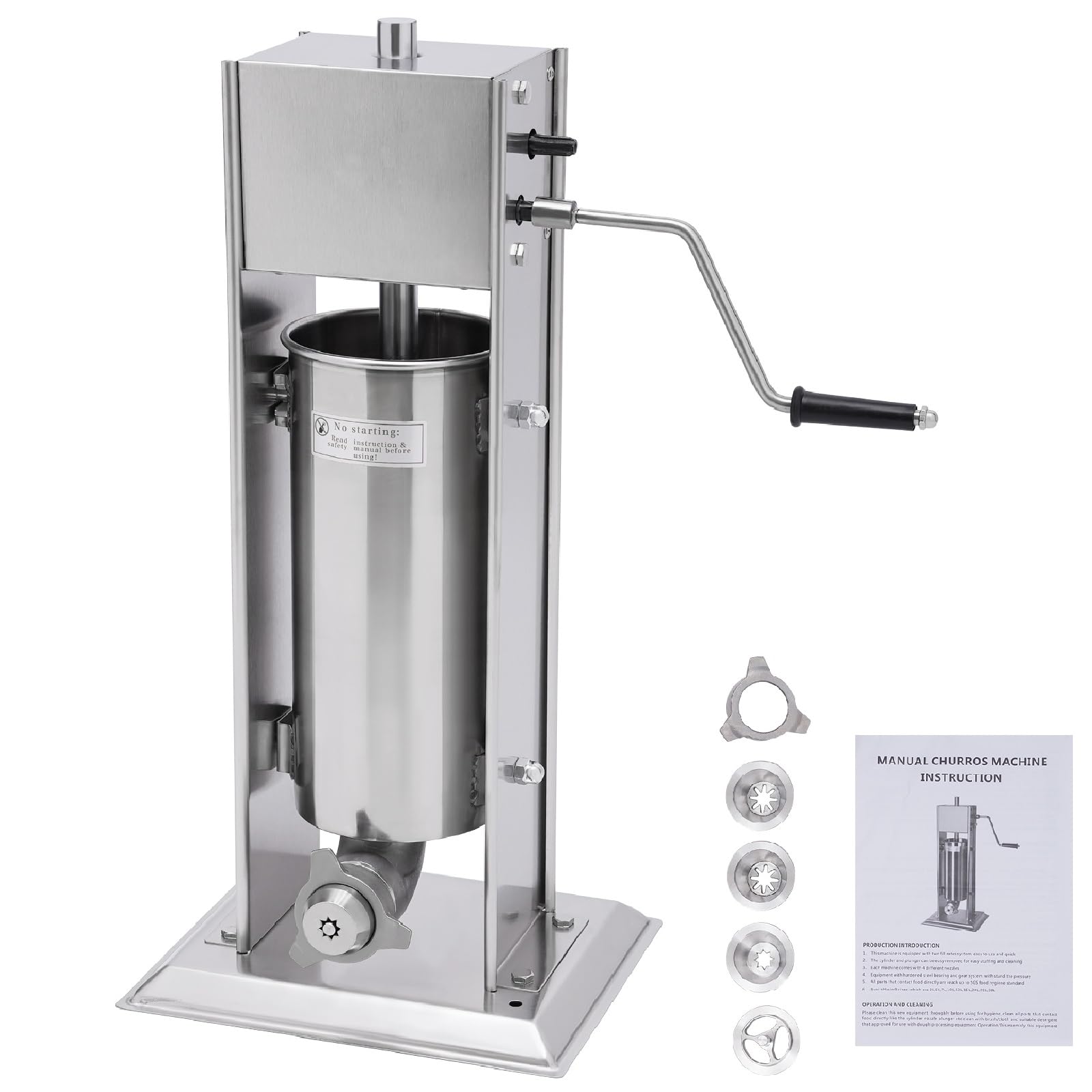 Commercial Stainless Steel Spanish Churro Maker Machine - 5L/1.32Gal Capacity with 4 Nozzles for Restaurant & Home Use | Perfect for Making Authentic Spanish Donuts, Street Food, and Party Snacks