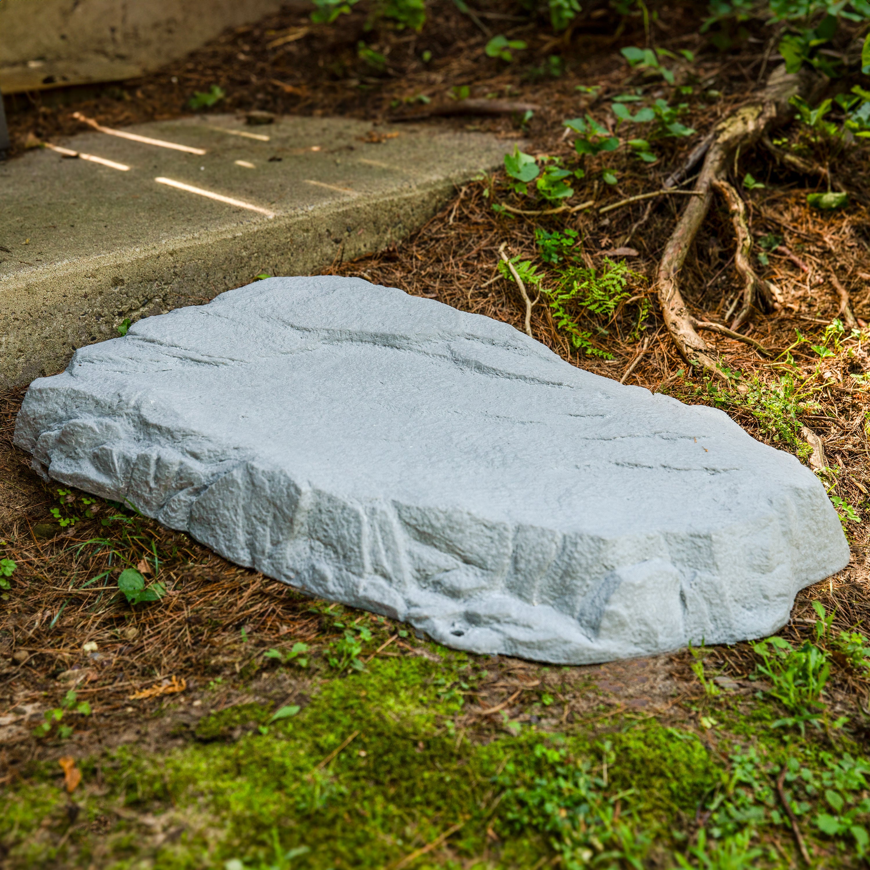 Sunnydaze Flat Artificial Landscape Rock Cover with Stakes - Durable Outdoor Decorative Rock Mat for Garden, Yard & Pool Areas - Perfect for Landscaping, Hiding Wires & Enhancing Aesthetics