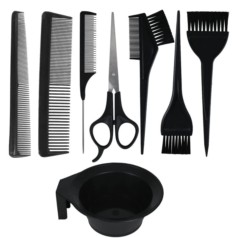 VEDETIC® Professional Hair Coloring Kit - 1 Scissor, 1 Bowl, 3 Dye Brushes & 3 Combs - Salon & Home Hair Dyeing Set for Men & Women - Perfect for DIY Hair Color, Highlights & Root Touch-Ups at Home or Professional Salon Styling
