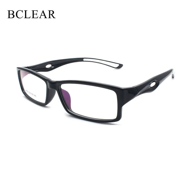 Bclear Unisex Full Rim Rectangle TR90 Titanium Eyeglasses Frame 46060 - Lightweight & Durable for Work, Reading, and Everyday Wear