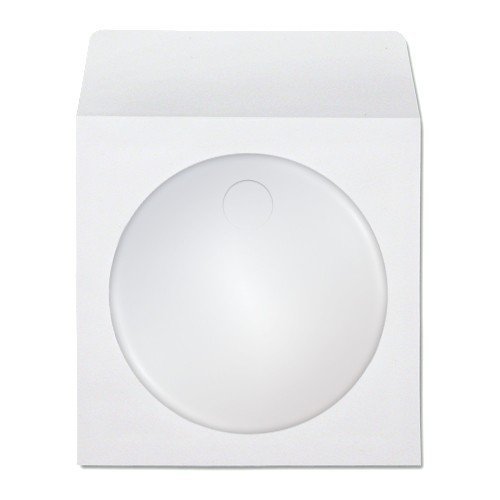 100 Pack Clear Window Paper CD Sleeves with Protective Flap - Eco-Friendly Storage for Music Albums, Software Discs & Media Collections - Perfect for Home, Office & Music Enthusiasts